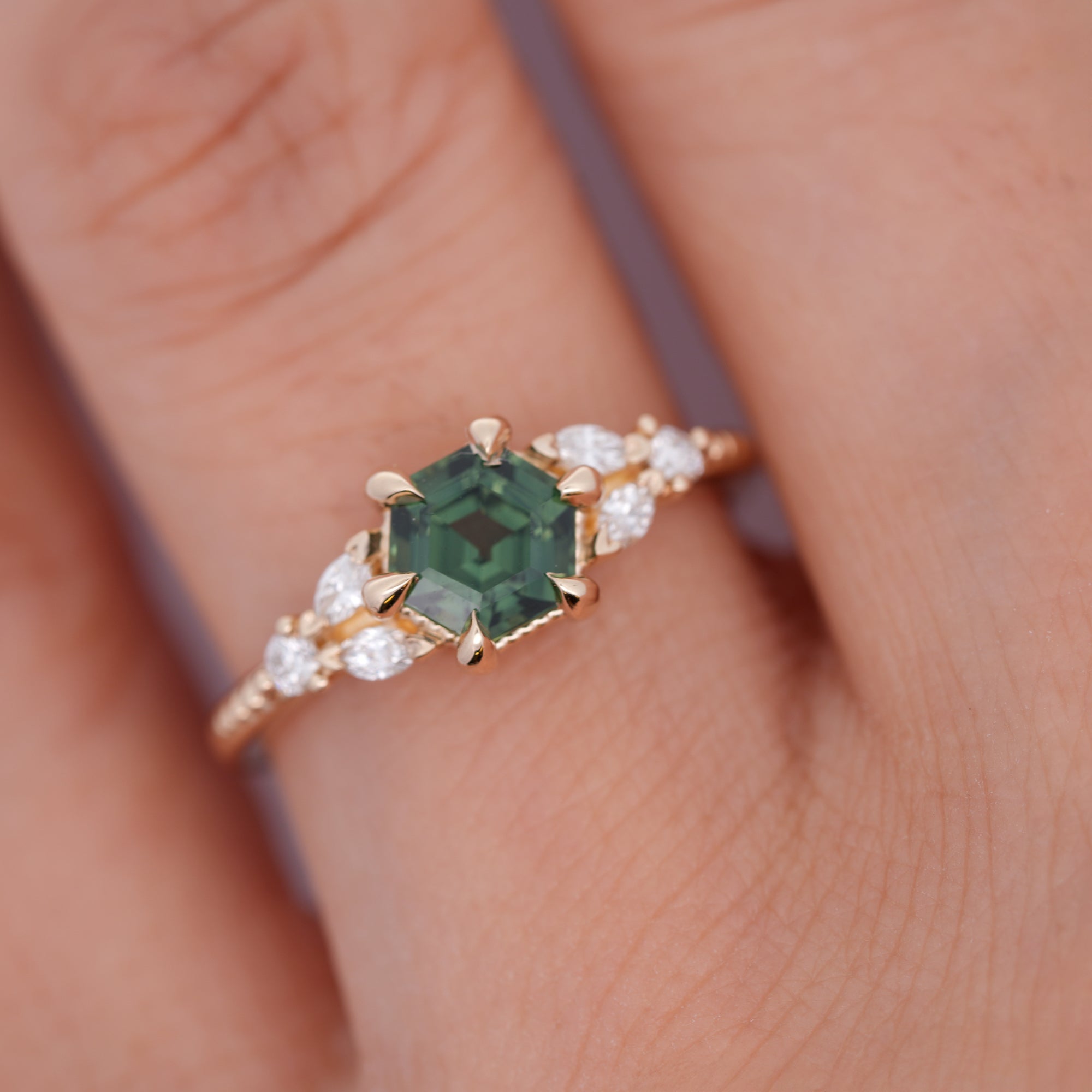 Magnolia Sapphire Ring for Women - Elegant Blue Gemstone Jewelry for Engagement, Wedding & Special Occasions