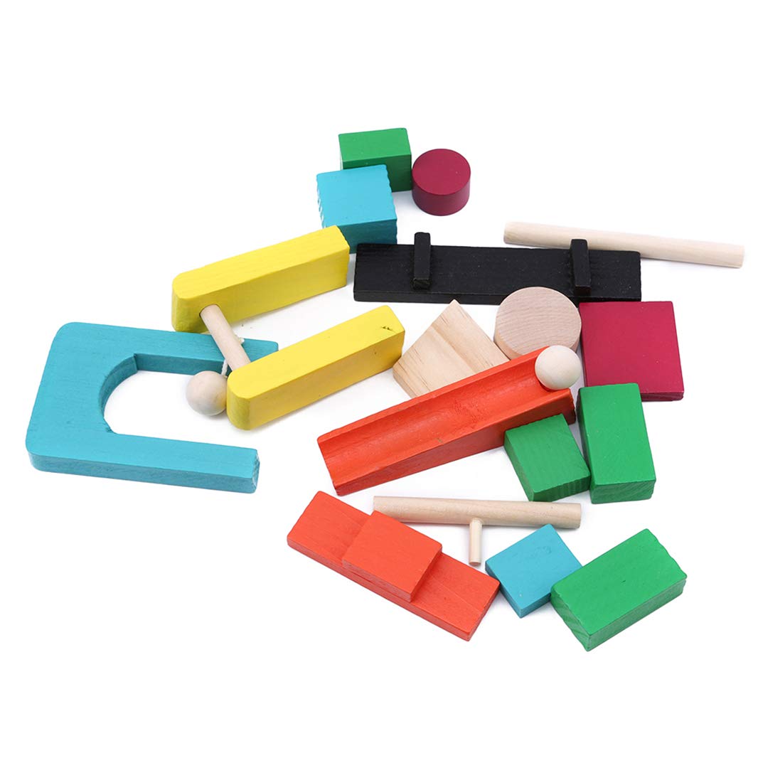 Guoshang Wooden Domino Blocks Set - Educational Jigsaw Puzzle Toys for Kids | STEM Learning, Family Game Night & Classroom Activities