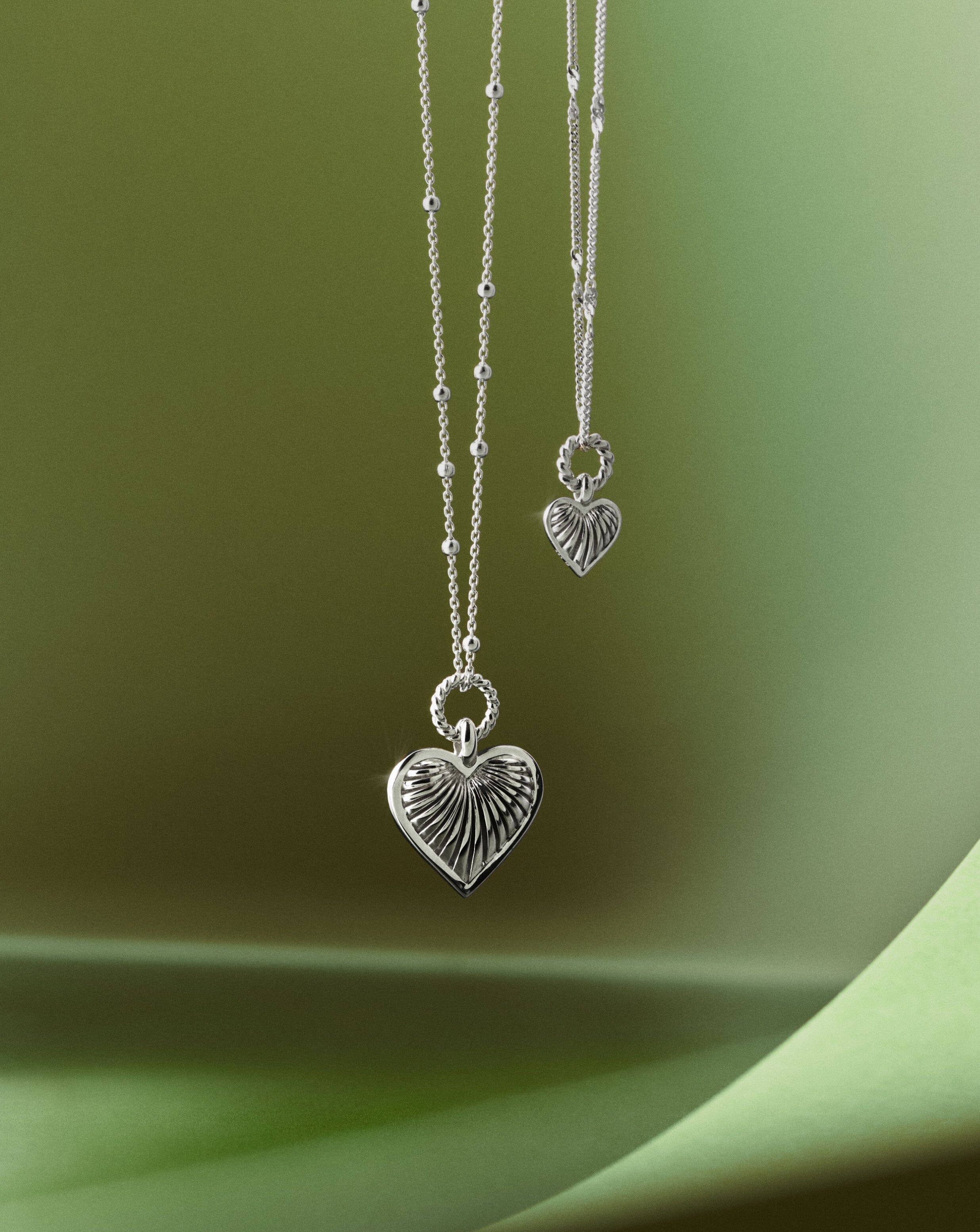 Mini Ridge Heart Charm Pendant Necklace - Sterling Silver Jewelry for Women | Perfect Gift for Valentine's Day, Anniversary & Everyday Wear