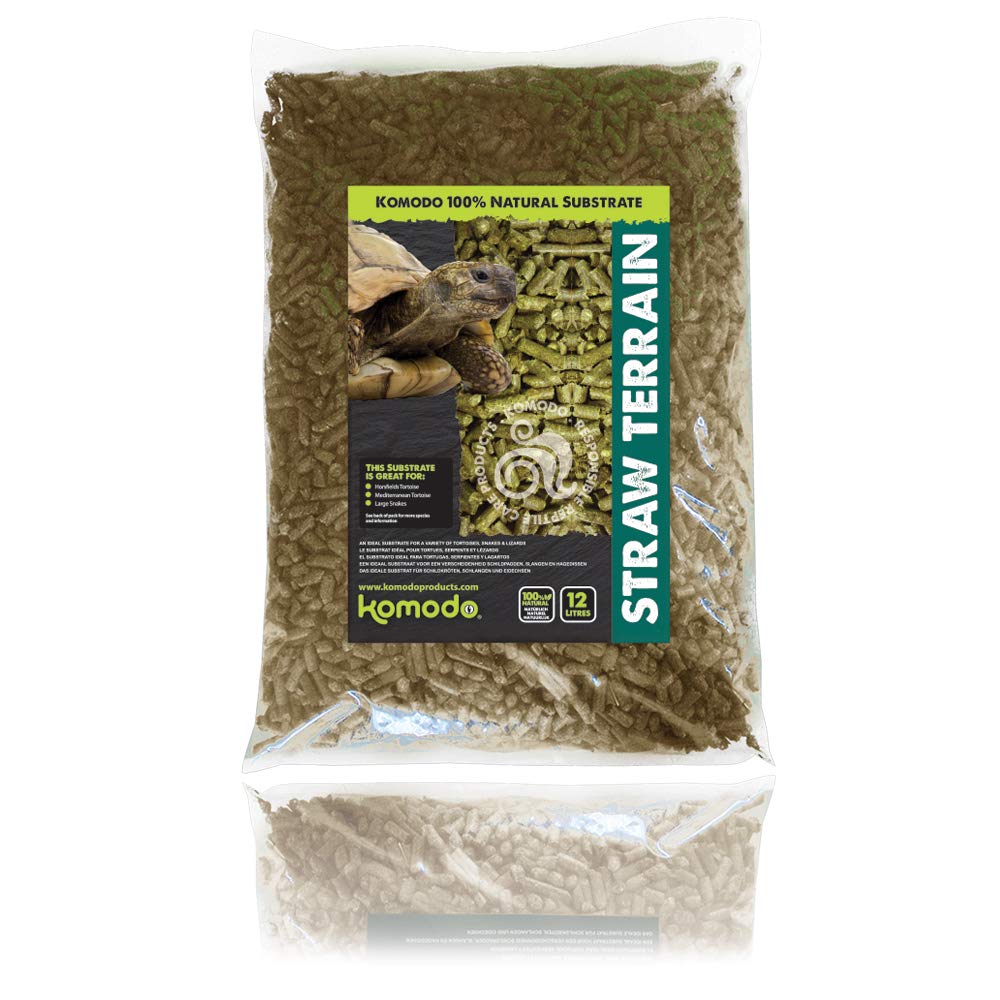 Komodo Straw Terrain - Premium Reptile Bedding & Substrate for Lizards, Snakes & Turtles | Natural Straw Habitat | 12L (3.2 Gallon) | Ideal for Terrariums, Vivariums & Reptile Enclosures