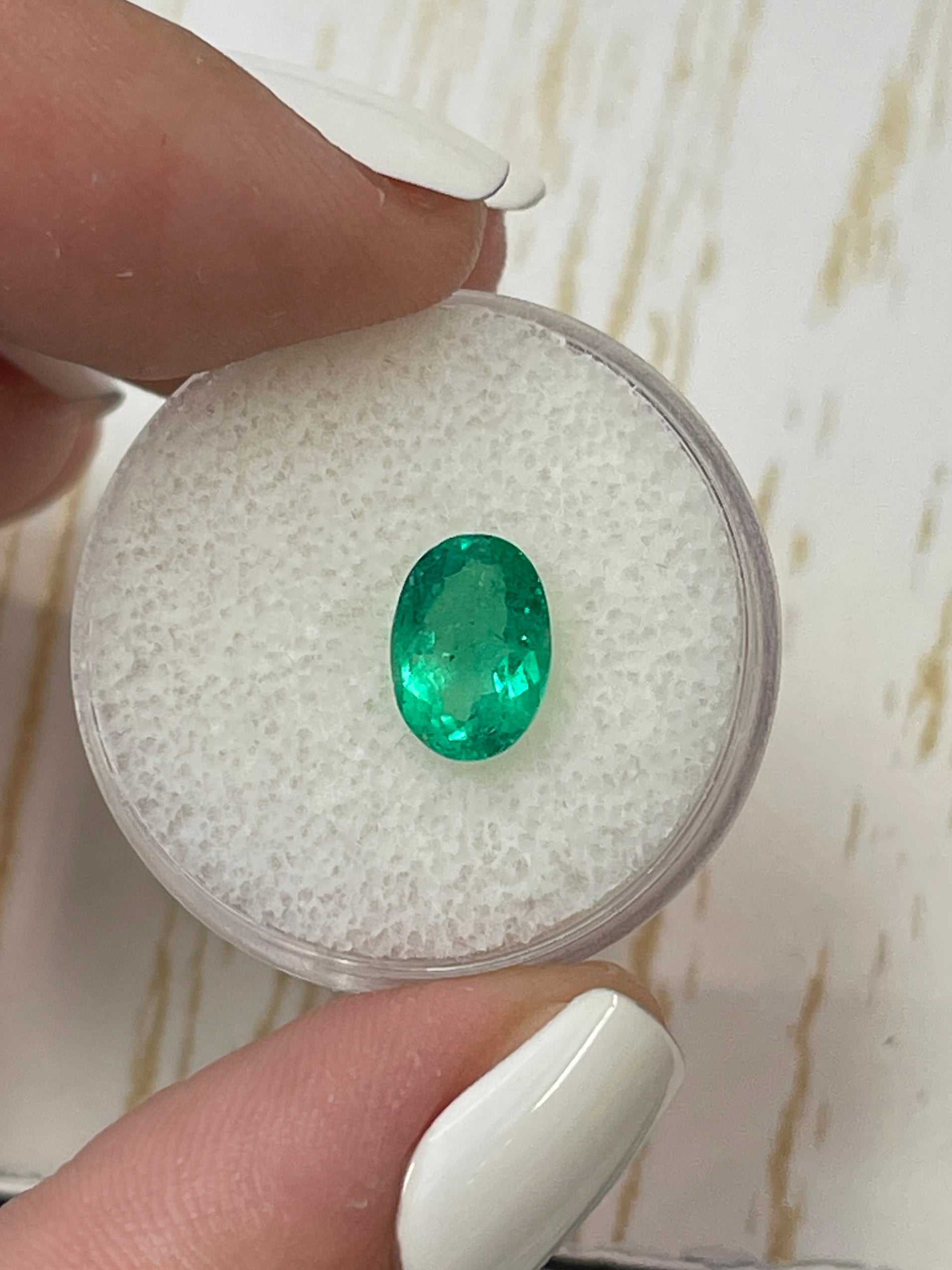 1.69 Carat 9x6mm Medium Yellowish Green Natural Loose Colombian Emerald Oval Cut Gemstone for Jewelry Making, Engagement Rings & Collector's Display