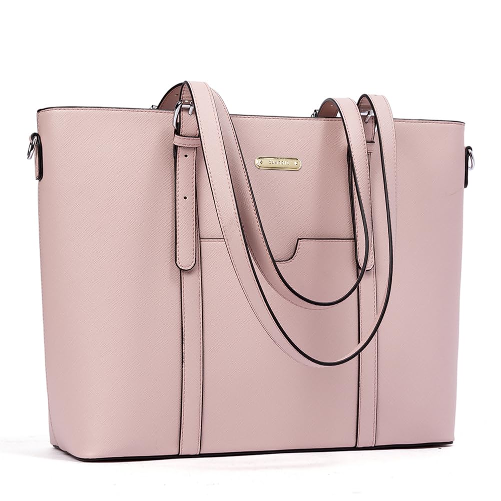 BROMEN Vintage Leather Women's Briefcase - 15.6 Inch Laptop Tote Bag, Professional Work Shoulder Purse for Business Office, Commuting and Travel