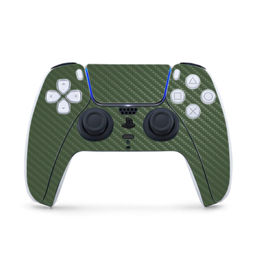Premium Carbon Fiber Gaming Skin for PS5 Controller - Solid Olive | Durable Textured Finish | Easy to Apply & Remove | USA Made | Perfect for Gaming, Protection & Customization