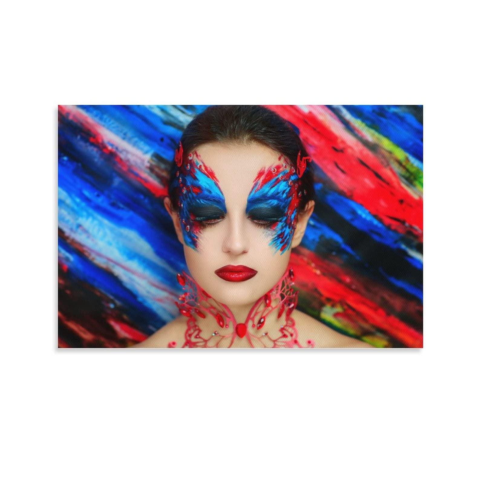 Modern Fashion Makeup Art Posters for Girls Room - Beauty Salon & Bedroom Decor - 08x12inch(20x30cm) Canvas Wall Art - Perfect for Teen Bedroom, Dorm Room & Home Decoration Gifts