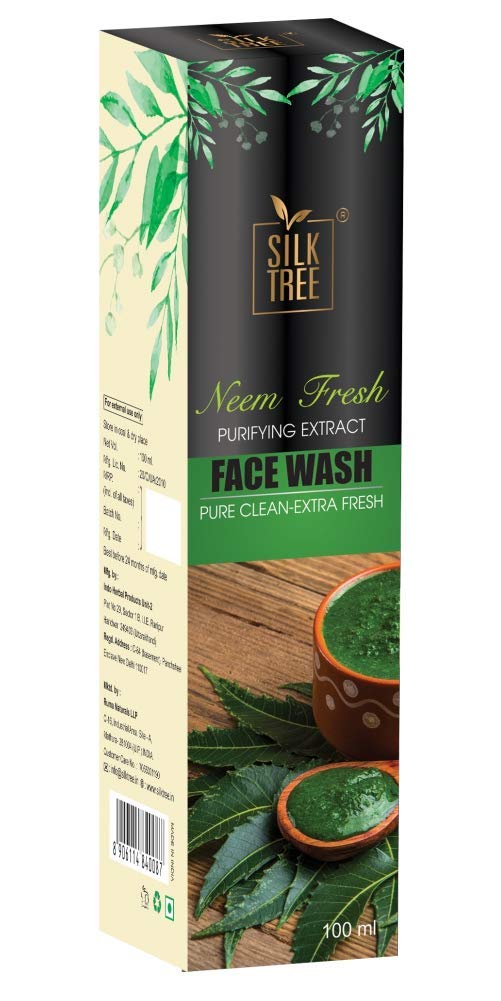 SILKTREE Advanced Neem Fresh Face Wash (65g) - Natural Acne Treatment & Oil Control for Clear Skin - Perfect for Daily Skincare Routine & Sensitive Skin Care