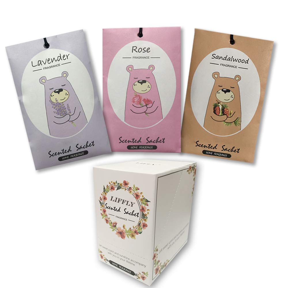 14 Pack Scented Drawer & Closet Sachets - Lavender, Rose & Sandalwood Fragrance | Long-Lasting Aroma for Wardrobes, Dressers & Storage Spaces | Perfect for Freshening Clothes, Linens & Small Spaces