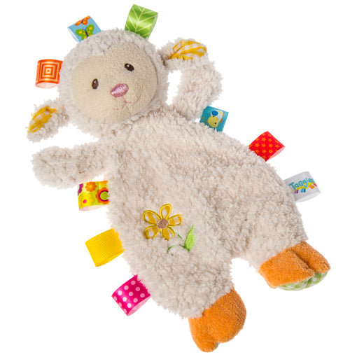 Mary Meyer Taggies Lamb Lovey Soft Baby Blanket - Cuddly Security Blanket with Sensory Tags for Infants & Toddlers - Perfect for Nursery, Stroller, and Travel Comfort