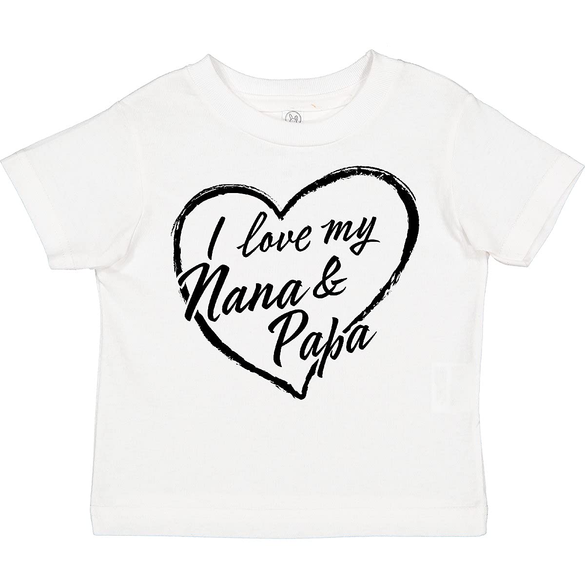 Inktastic I Love My Nana and Papa Black Chalk Heart Toddler T-Shirt | Cute Grandparent Apparel for Toddlers | Perfect for Family Photos, Holidays & Special Occasions