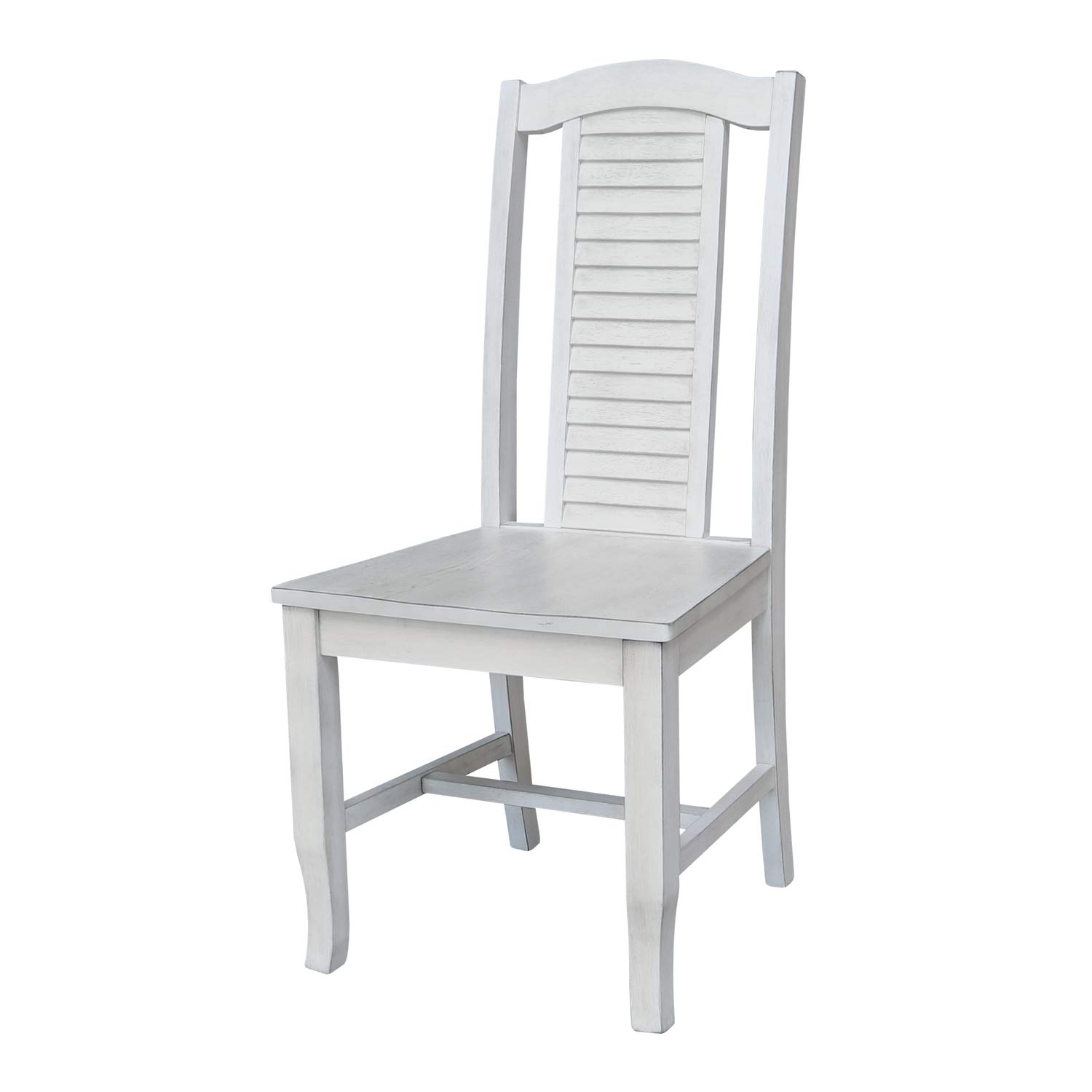 International Concepts Seaside Chairs - Set of 2 Antique Chalk White Patio Beach Chairs for Outdoor Relaxation by Pool, Garden or Backyard