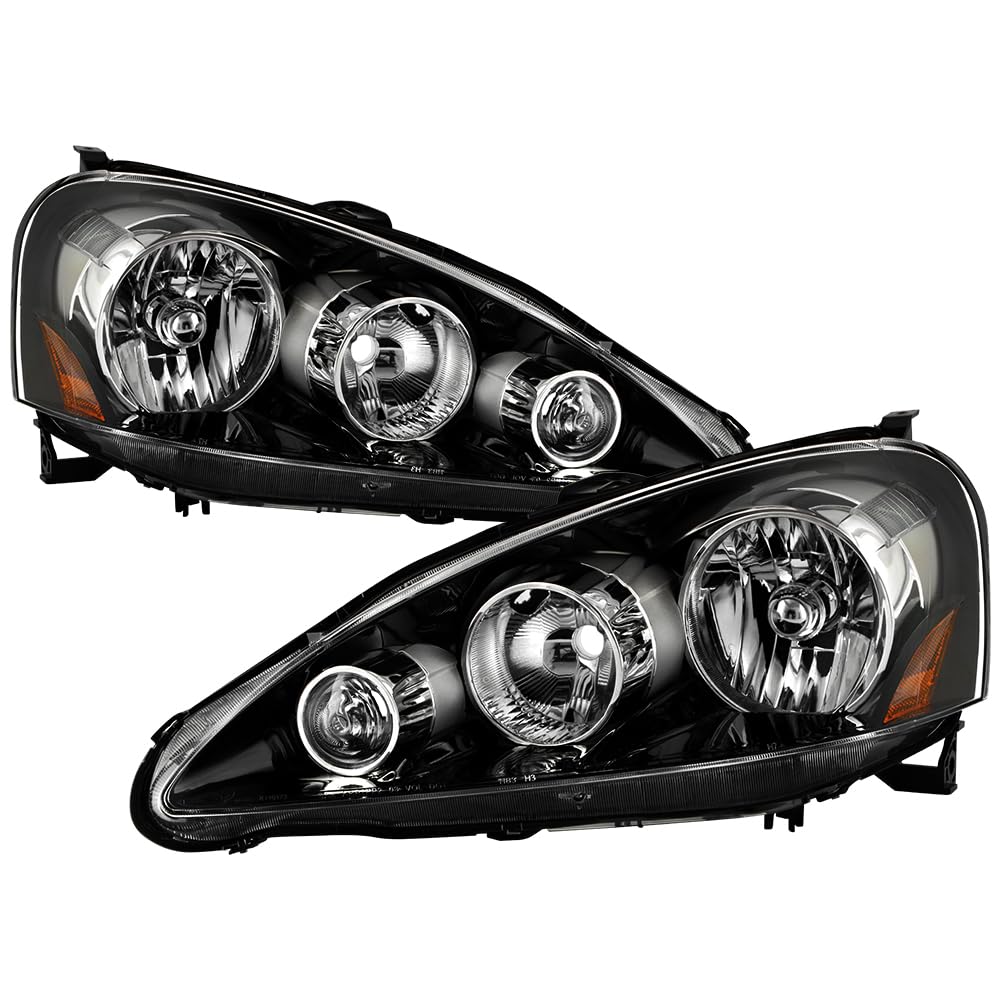 xtune Aftermarket Halogen Headlights for 2005-2006 Acura RSX - OEM Style Black Headlamps | Perfect for Night Driving & Car Upgrades