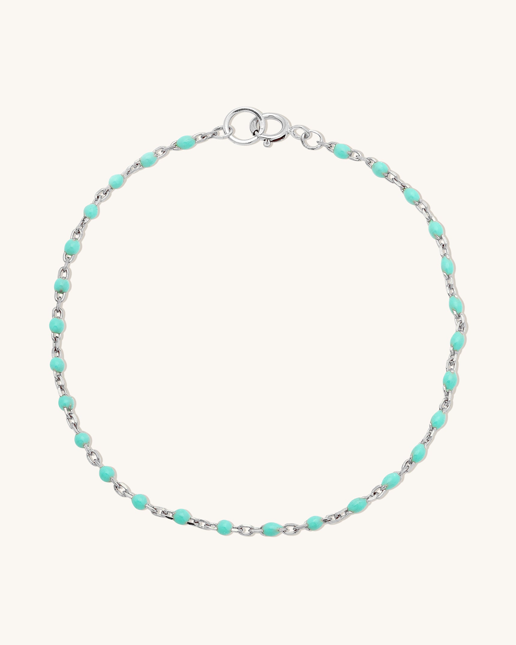 Turquoise Candy Chain Anklet - Dainty Beaded Ankle Bracelet for Women | Boho Beach Jewelry | Perfect for Summer, Vacations & Music Festivals