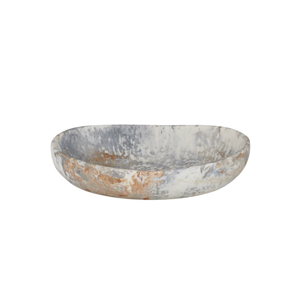 Hadley Resin Bowl 14.5x19.5x5cm - Durable Steel Base, Decorative Serving Bowl for Fruits, Salads & Home Decor - Perfect for Dining Table, Kitchen Counter & Party Serving