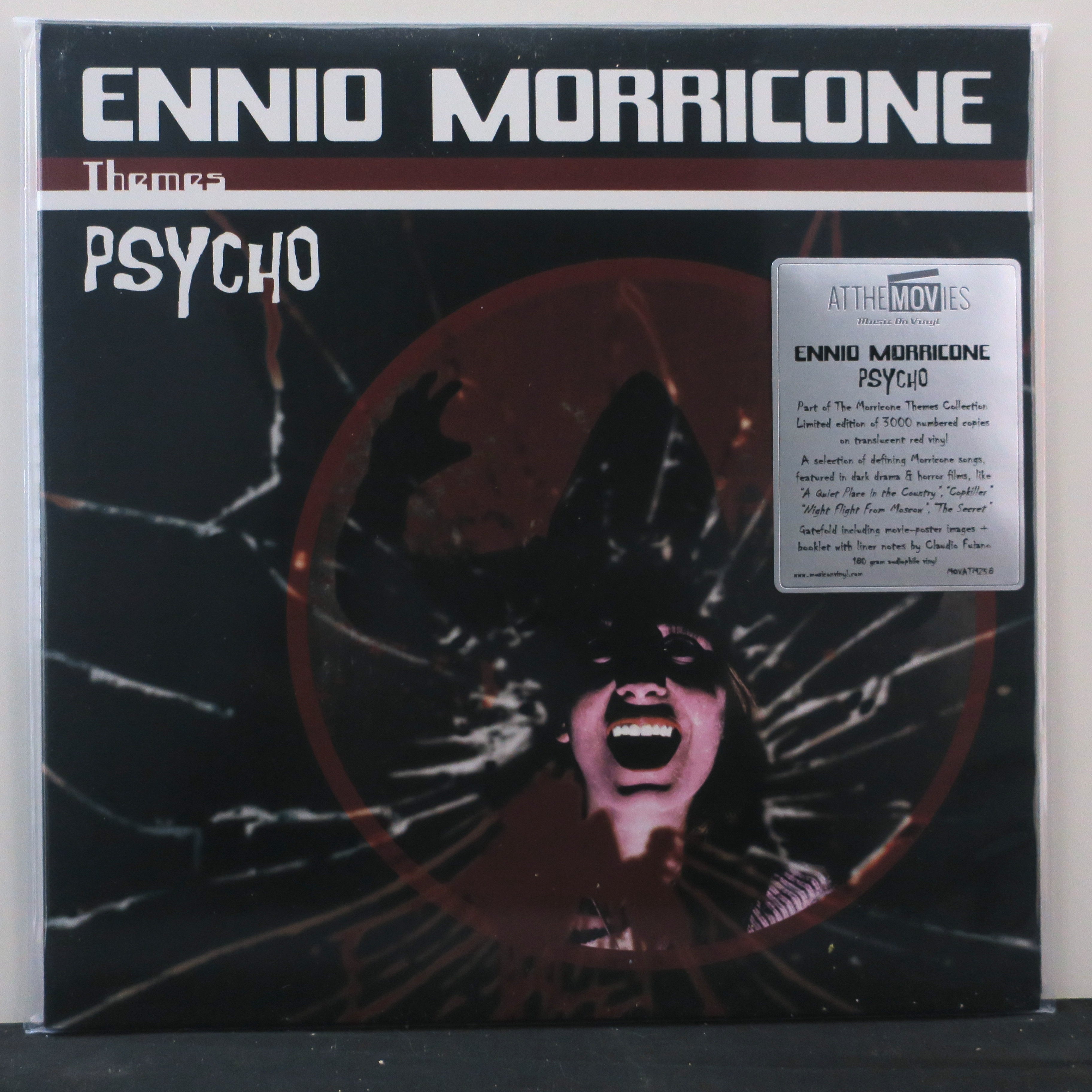 ENNIO MORRICONE 'Psycho' 180g RED Vinyl 2LP Record - Limited Edition Soundtrack for Movie Collectors & Audiophiles - Perfect for Home Theater, Vinyl Collections, and Music Enthusiasts