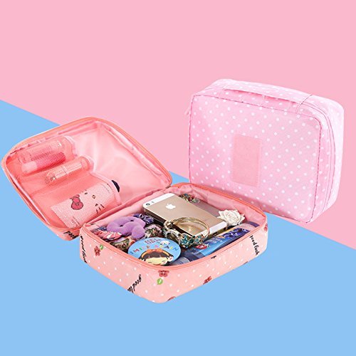 STORE99® Blue Cosmetic Travel Storage Bag for Women – Large Capacity Makeup Organizer with Small Pockets, Perfect for Travel, Gym & Daily Use – Fashionable Toiletry Wash Bag