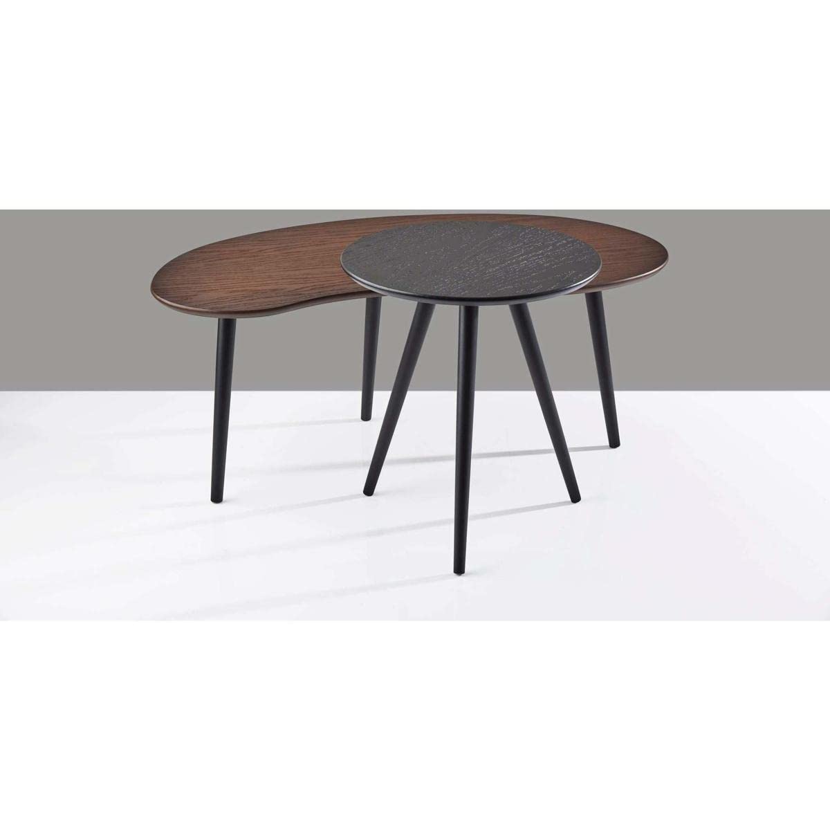 Adesso Gilmour Modern Nesting Tables Set of 3 - Space Saving Side Tables for Living Room, Bedroom, Office - Wooden Coffee Table with Storage Shelf - Home Decor Furniture for Small Spaces