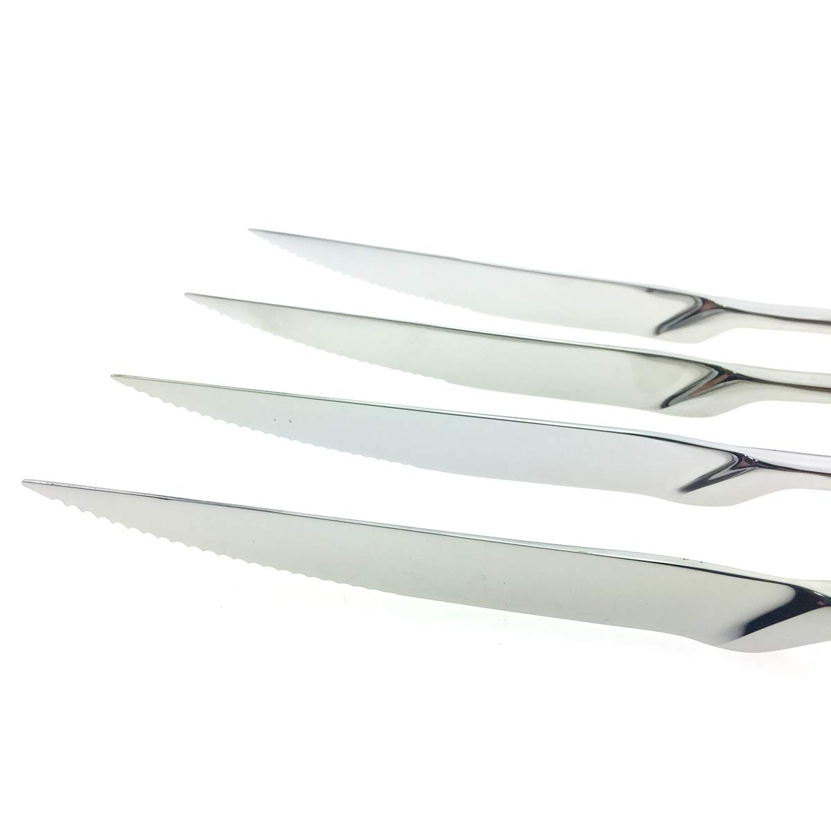 Premium 18/10 Stainless Steel Steak Knife Set of 6 - Professional Chef Grade Steak Knives for Commercial Kitchens & Home Use - Mirror Polished Silver - Perfect for BBQ, Weddings, Dinner Parties & Everyday Dining