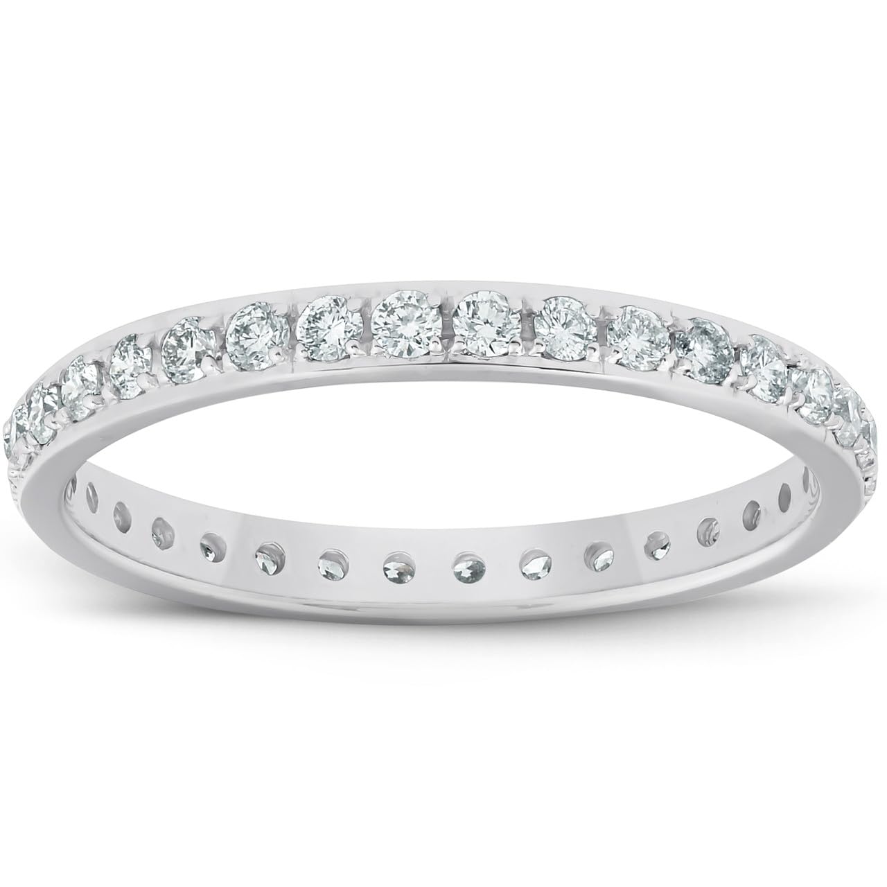 1/2 Carat Lab Grown Diamond Wedding Ring for Women - 10k White Gold Eternity Band | Perfect for Engagement, Anniversary & Bridal Jewelry Gifts