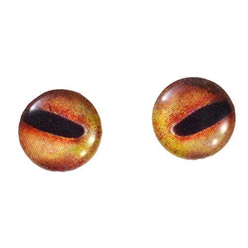 10mm Mirrored Orange Octopus Glass Eyes - Set of 2 for Polymer Clay, Taxidermy, Jewelry Making - Perfect for Nautical Dolls, Art Sculptures & DIY Craft Projects