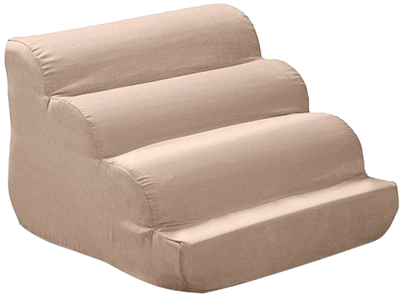 Snoozer Scalloped Pet Ramp for Small Dogs - Lightweight & Portable Buckskin Pet Stairs - Perfect for Cars, Beds, and Couches
