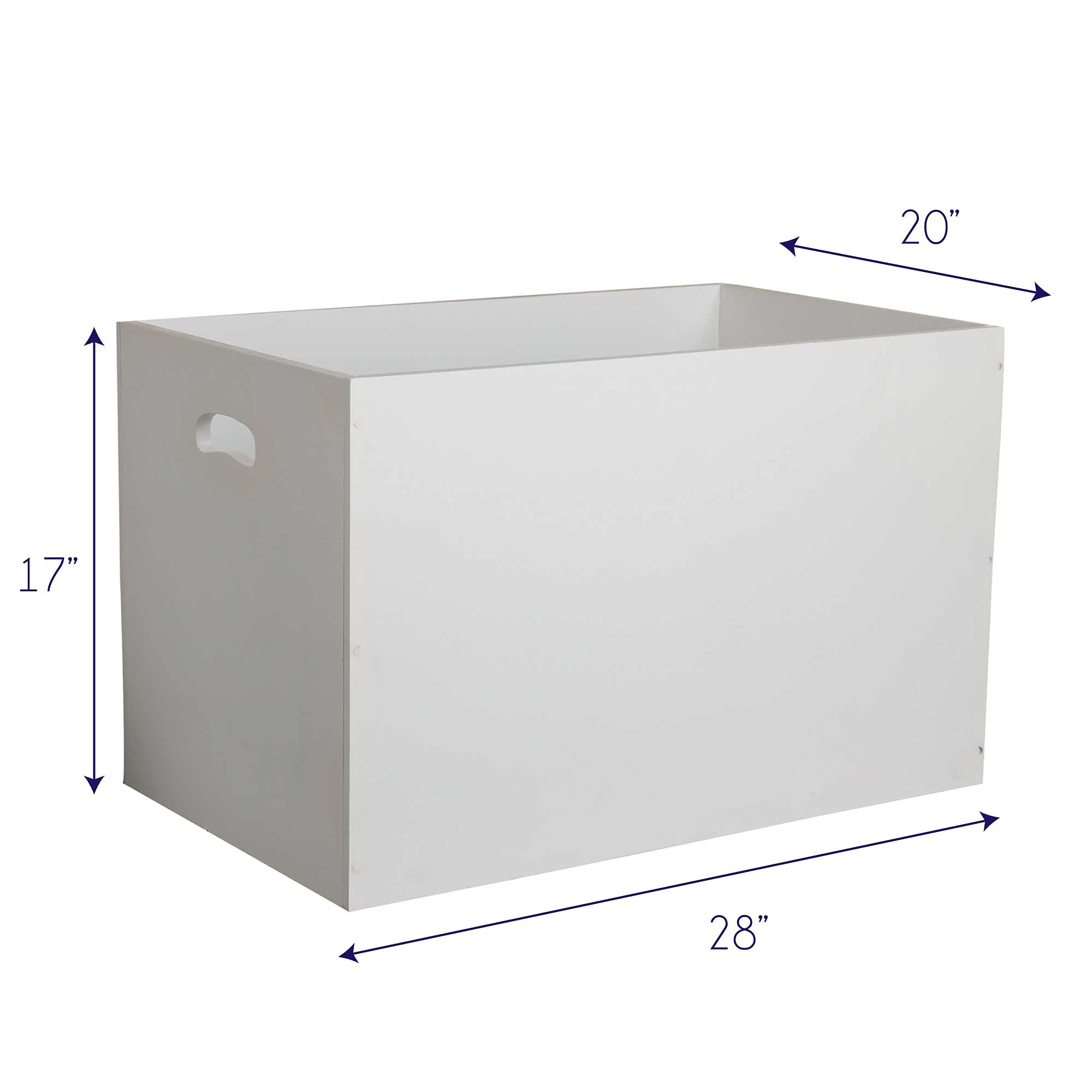 Personalized White Toy Storage Box for Girls - No Lid, Organize Kids' Room & Play Area - Perfect for Stuffed Animals, Books & Toys
