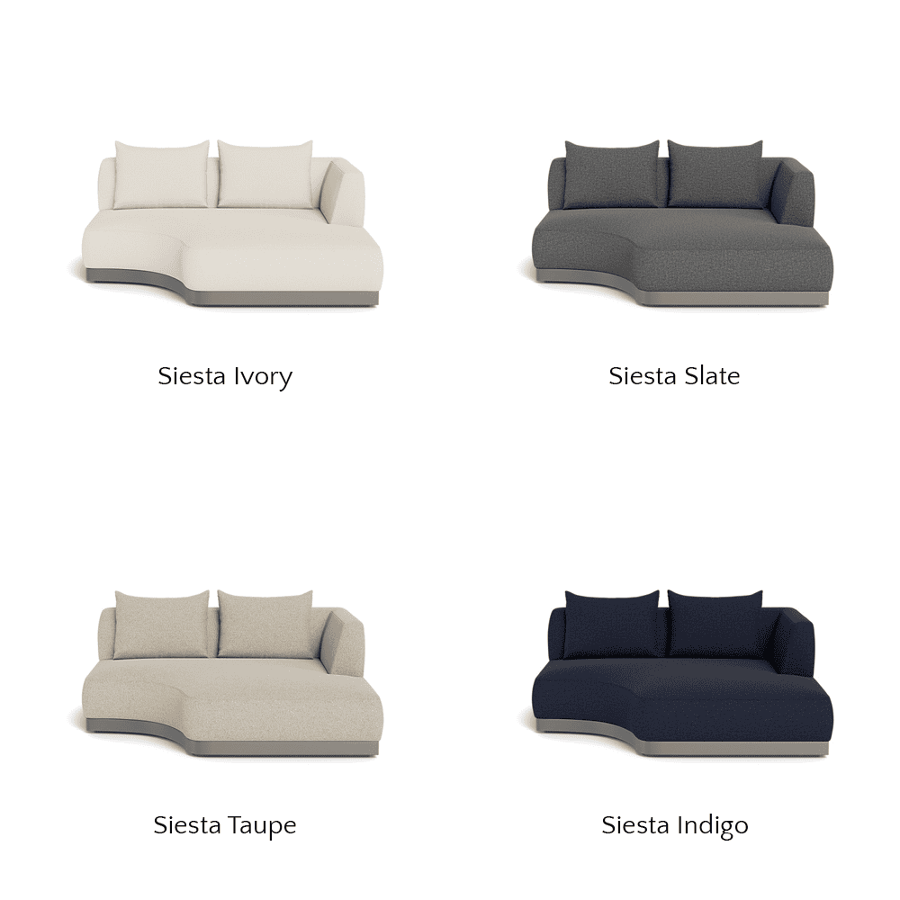 Amalfi Outdoor Curved Chaise Right Sectional Sofa - Waterproof Wicker Patio Furniture Set for Poolside, Garden & Backyard Relaxation
