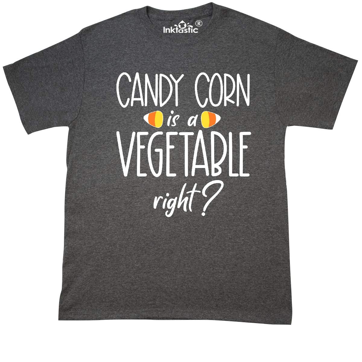 Inktastic Halloween Candy Corn is a Vegetable, Right? Funny Halloween T-Shirt for Men & Women - Perfect for Costume Parties, Trick or Treating & Spooky Season Outfits