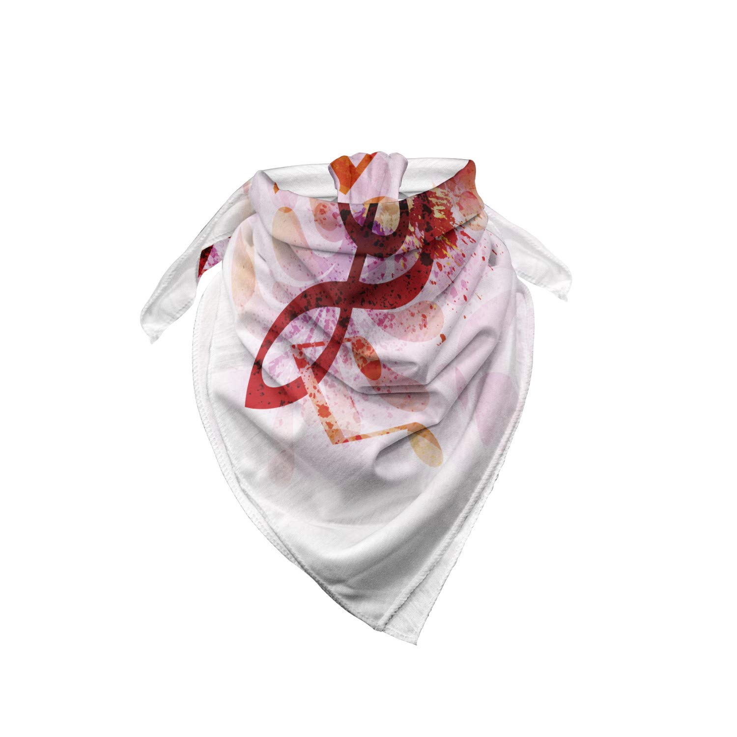 Ambesonne Music Bandana - Gradient Treble Chef Design Unisex Head & Neck Scarf for Concerts, Festivals & Outdoor Activities