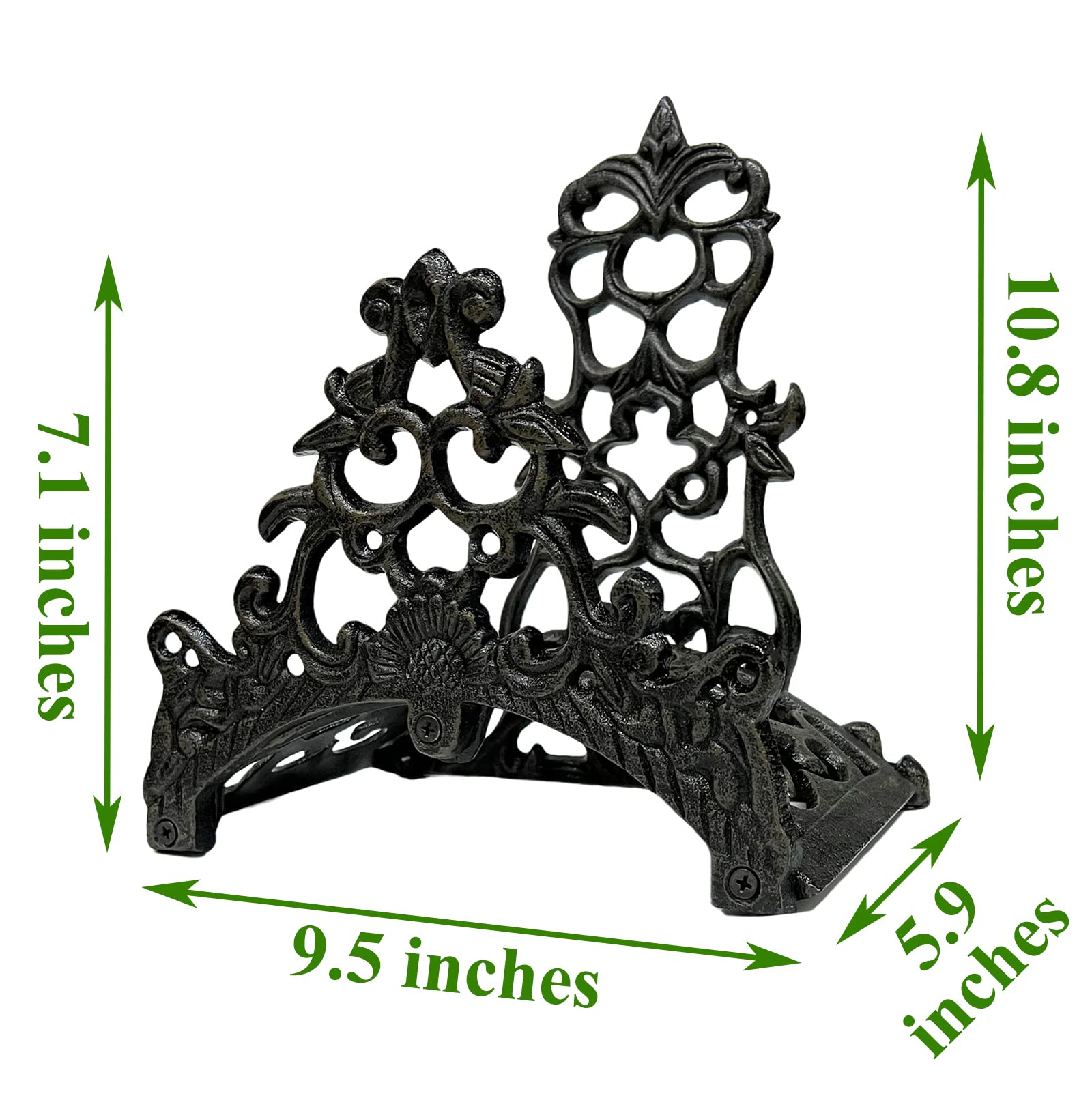 Heavy Duty Cast Iron Garden Hose Holder - Wall Mounted Hose Hanger for 50FT 75FT 100FT Water Pipe Storage | Decorative Yard Hose Butler & Rack Reel | Perfect for Outdoor Garden, Lawn, and Patio Organization