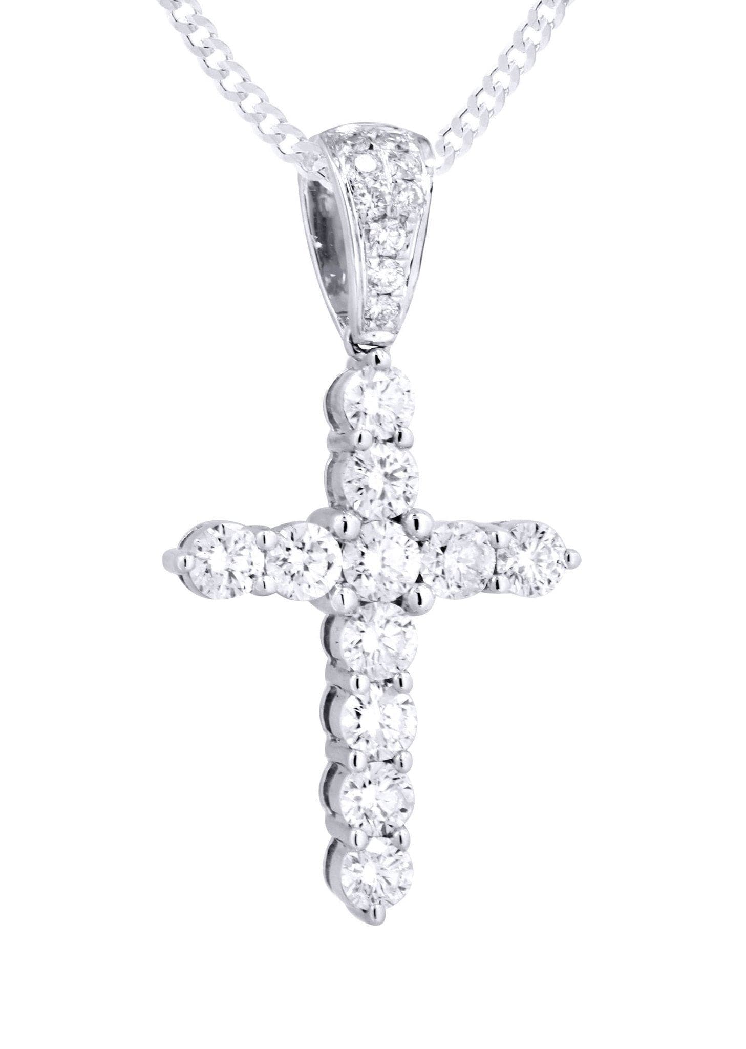 14K Yellow Gold Diamond Cross Pendant Necklace - 1.51 Carat Genuine Diamond Jewelry for Women, Gift for Her, Baptism, First Communion, Confirmation, Wedding & Special Occasions