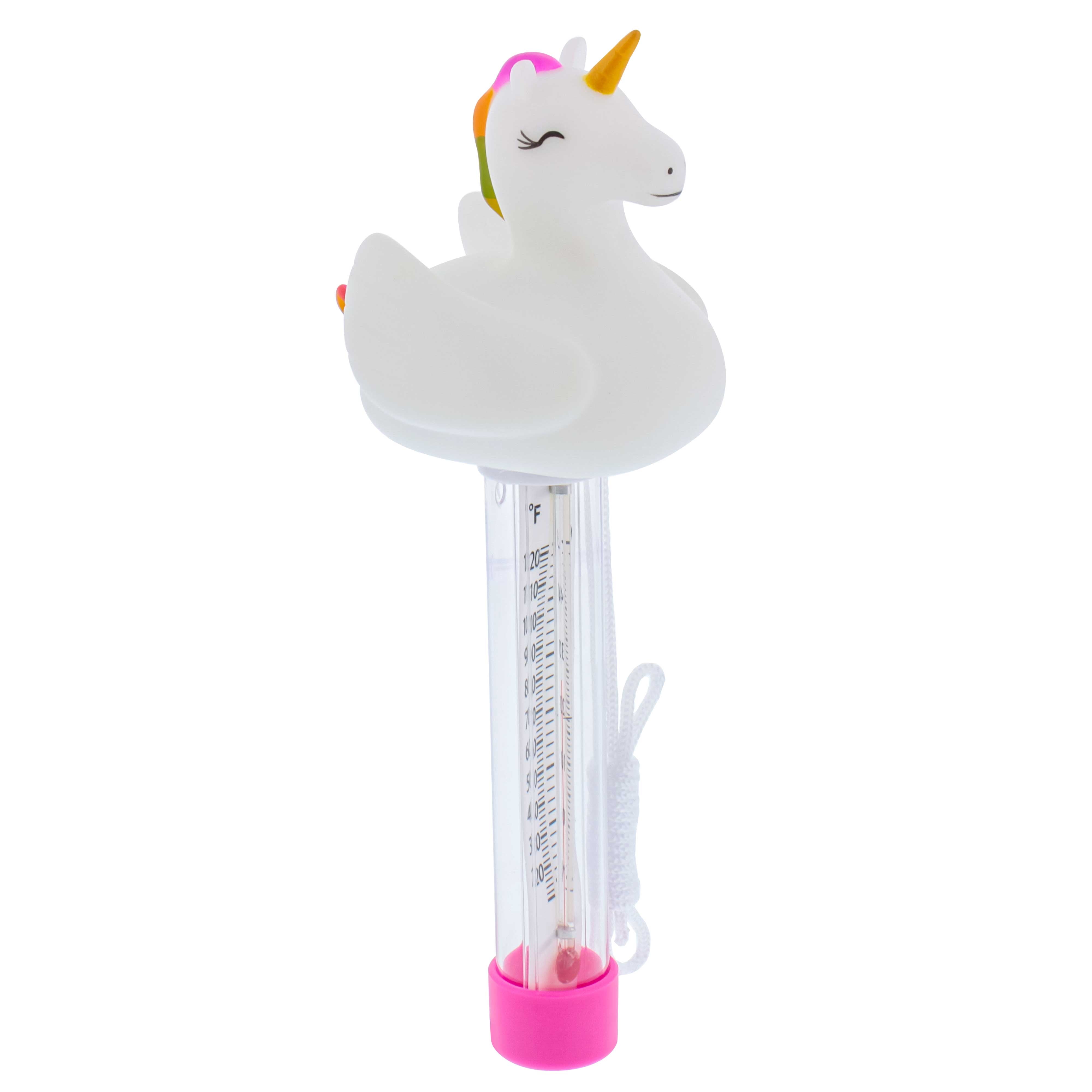 Floating Unicorn Thermometer for Pools & Spas - Easy Read 120°F/50°C Temperature Display - Fun & Functional for Kids Pools, Hot Tubs, Backyard Swimming - Perfect Pool Accessory for Summer Fun