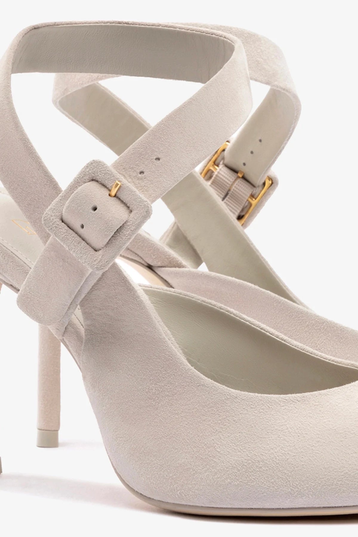Larroudé Deena Suede Pump Shoes for Women - Mushroom Grey Heels | Perfect for Office, Parties & Special Occasions
