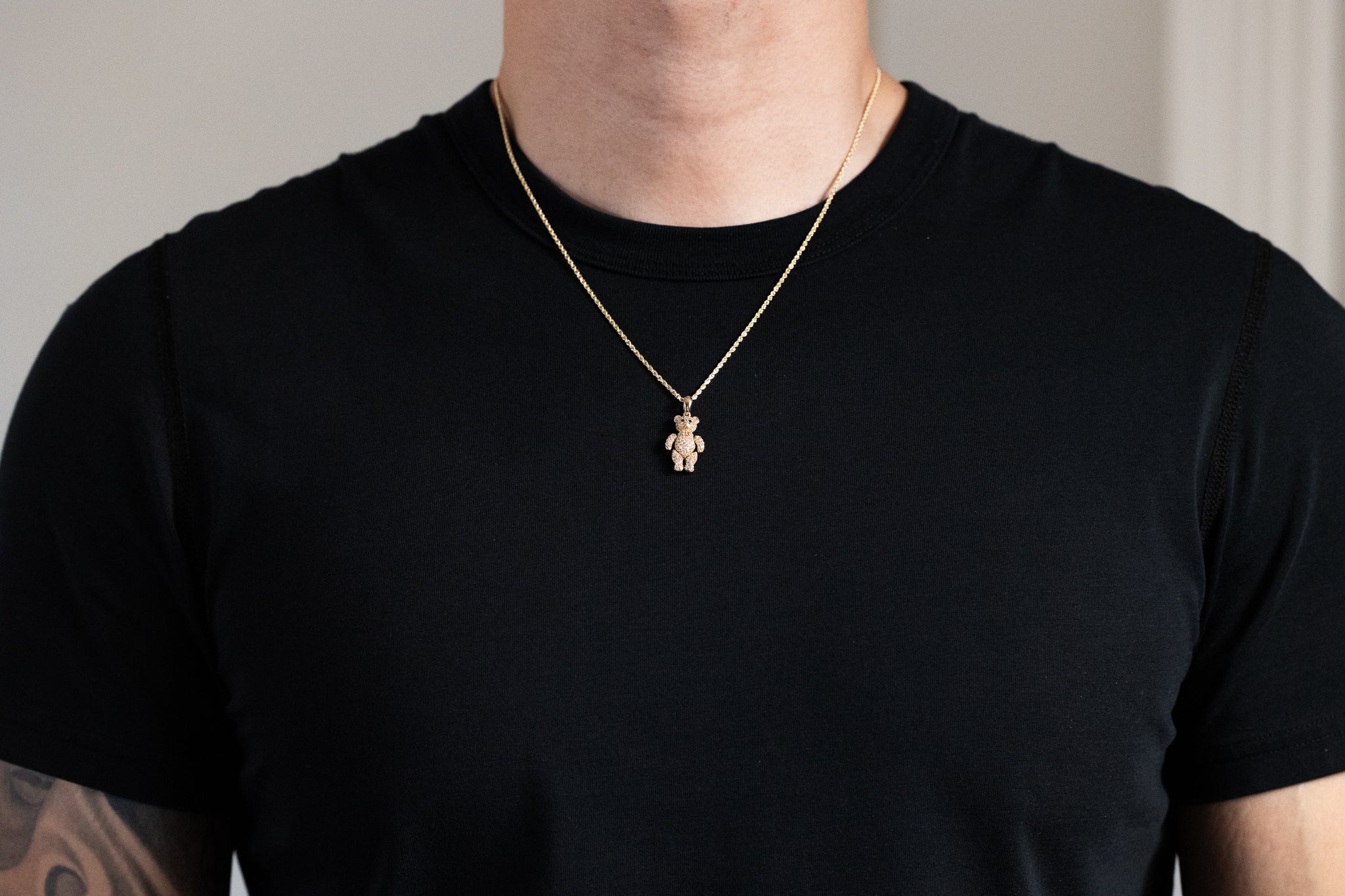 14K Gold CZ Moving Teddy Bear Pendant Necklace PT2652 - Elegant Jewelry Gift for Women, Girls | Perfect for Birthdays, Anniversaries & Valentine's Day