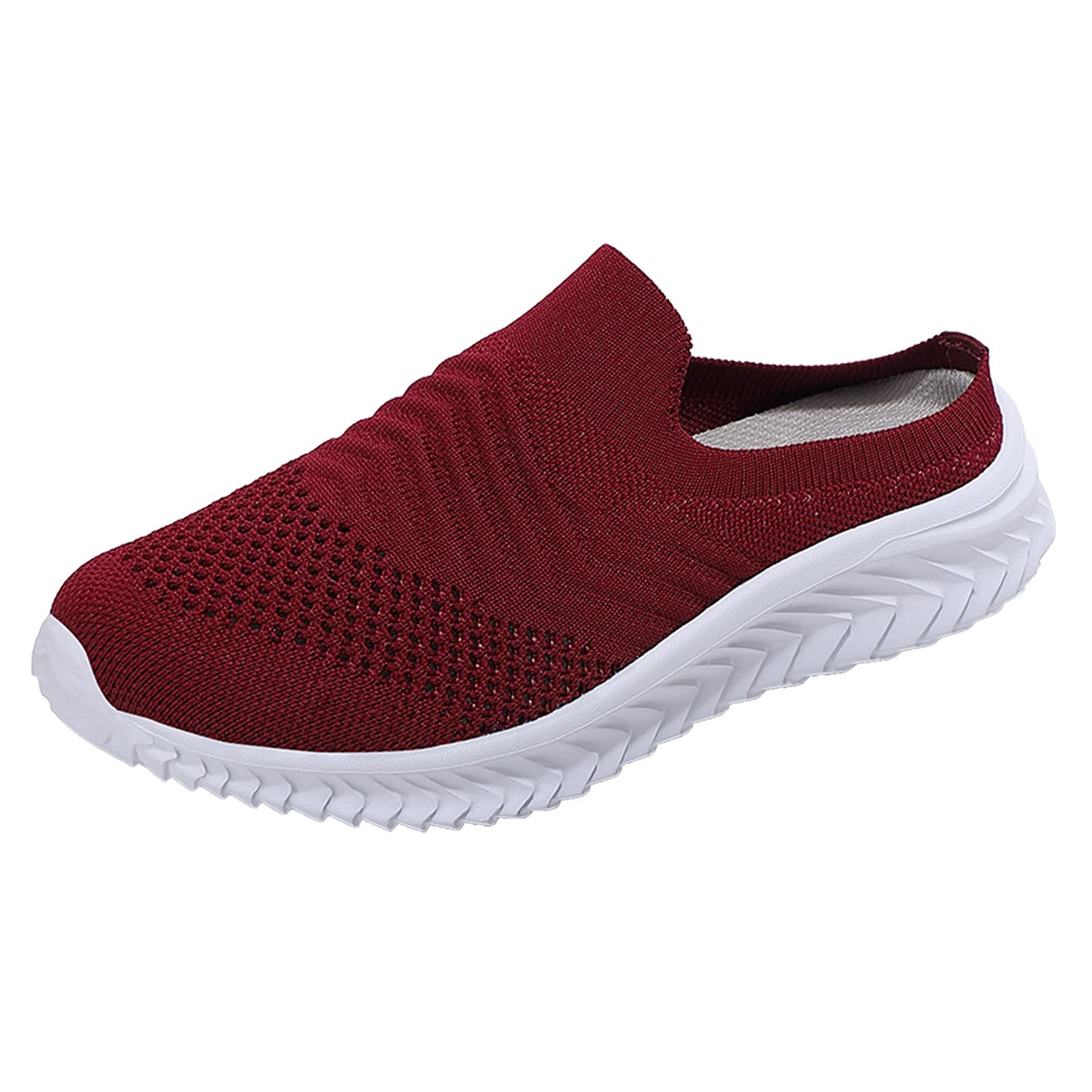 Eduavar Women's Lightweight Slip-On Walking Sneakers - Comfortable Running Shoes for Women in Red | Perfect for Walking, Jogging & Casual Wear