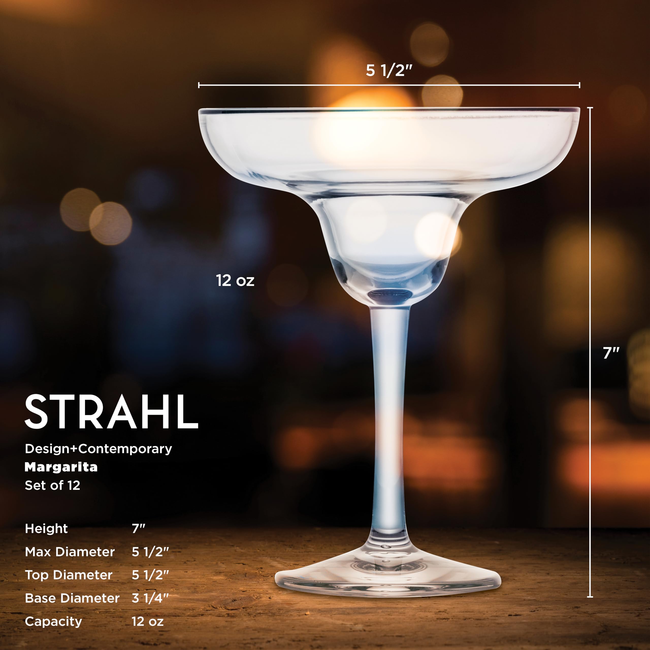 Unbreakable Polycarbonate Margarita Glasses – Shatterproof Clear Cocktail Cups for Home Bar, Pub & Restaurant Use – 12 oz Set of 12 – Perfect for Outdoor Parties, Beach Gatherings & Poolside Drinks