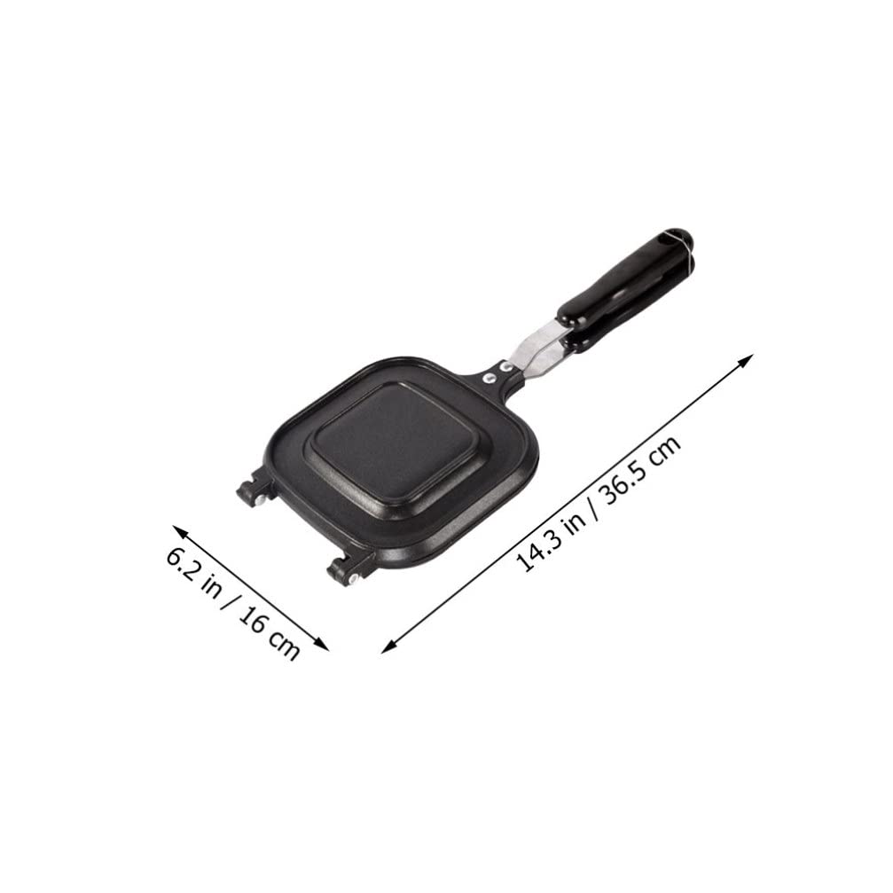 Non-Stick Double-Sided Sandwich Maker & Egg Cooker - Aluminum Griddle Pan for Camping, Kitchen & Breakfast - Perfect for Grilled Cheese, Paninis, Eggs & Veal Steaks at Home or Outdoor Cooking