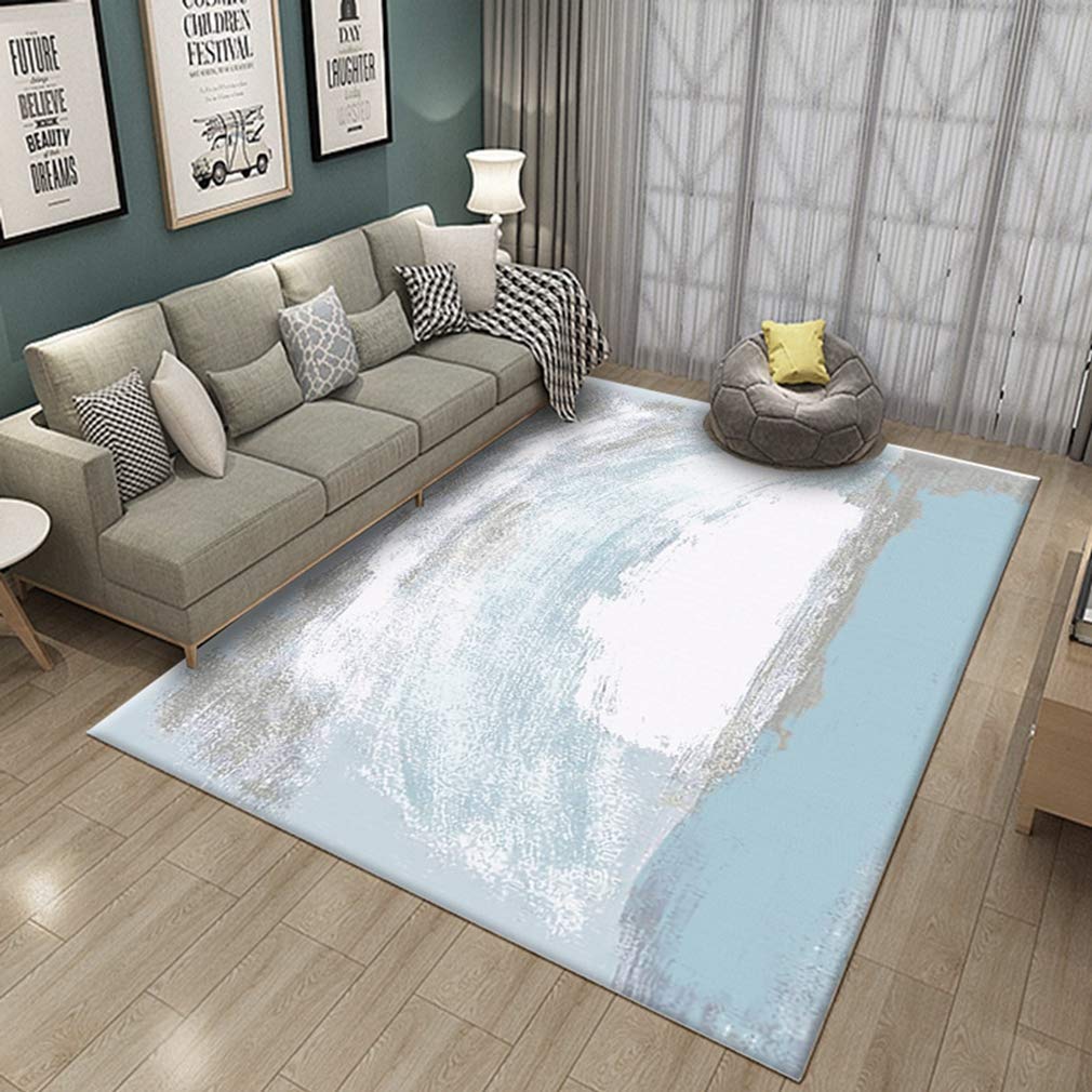 Soft Abstract Art Area Rug - 6.5'x6.5' Square Fleece Non-Slip Carpet for Living Room, Bedroom, Nursery | Modern 3D Nordic Design Indoor/Outdoor Rug for Kids Crawling, Home Decor & High-Traffic Areas