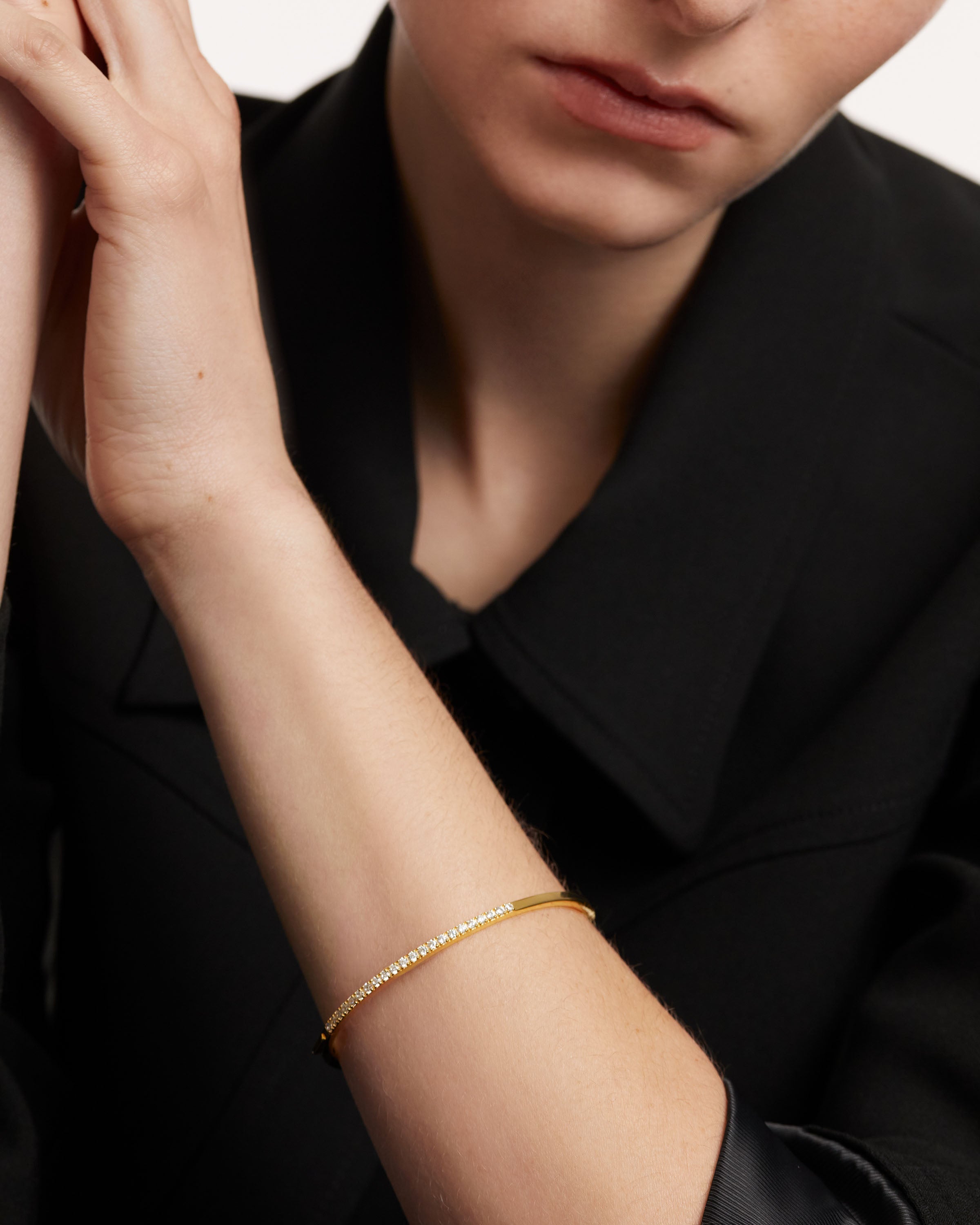 April Gold Bangle - Elegant 14K Gold Plated Bracelet for Women, Minimalist Dainty Jewelry Gift for Her - Perfect for Everyday Wear, Parties & Special Occasions