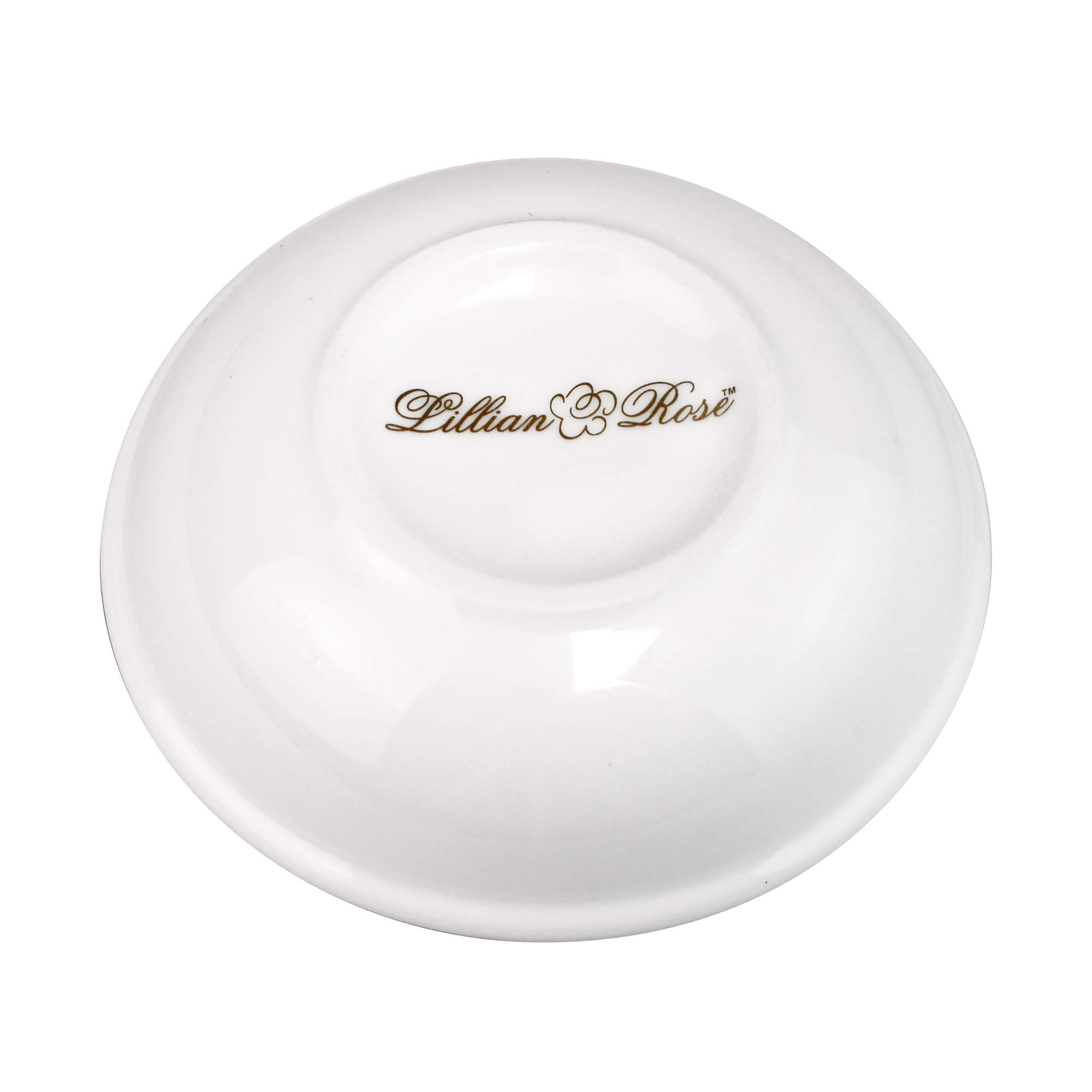Lillian Rose Love Ceramic Ring Dish - Elegant Off-White Jewelry Holder for Rings, Earrings & Small Accessories - Perfect for Bathroom Vanity, Nightstand & Wedding Gift - 3.5 Inch