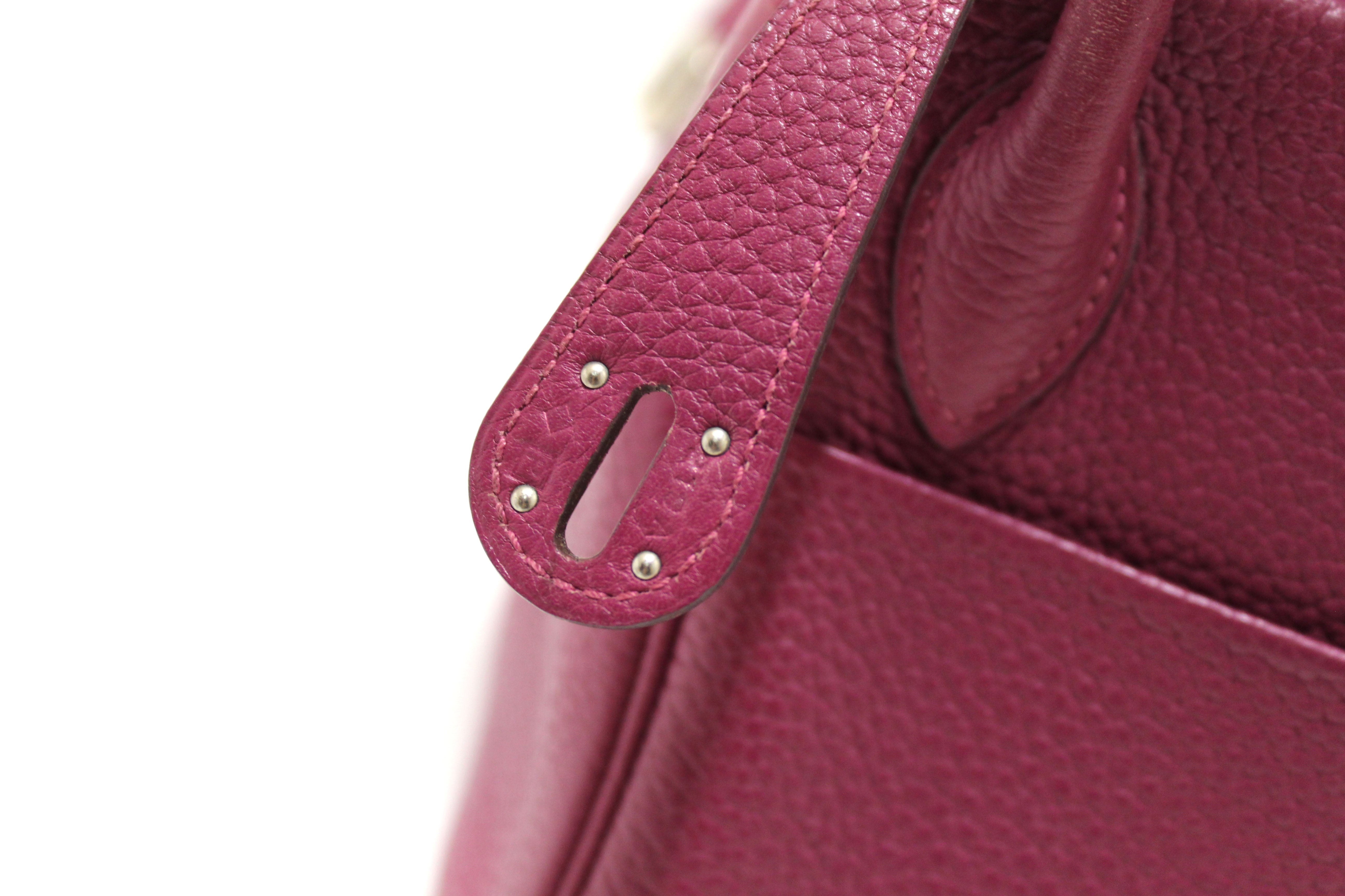Authentic Hermes Rose Purple Togo Leather Lindy 26 Handbag & Shoulder Bag - Luxury Designer Purse for Women, Perfect for Work, Travel & Special Occasions