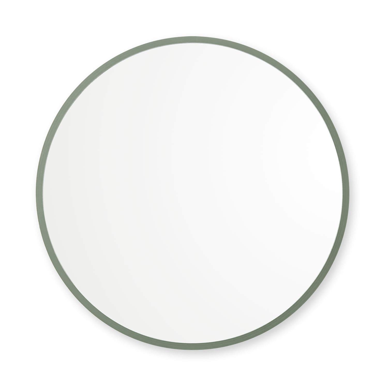Better Bevel 30” x 30” Sage Green Rubber Framed Round Mirror | Bathroom Wall Mirror for Vanity, Bedroom, or Entryway Décor