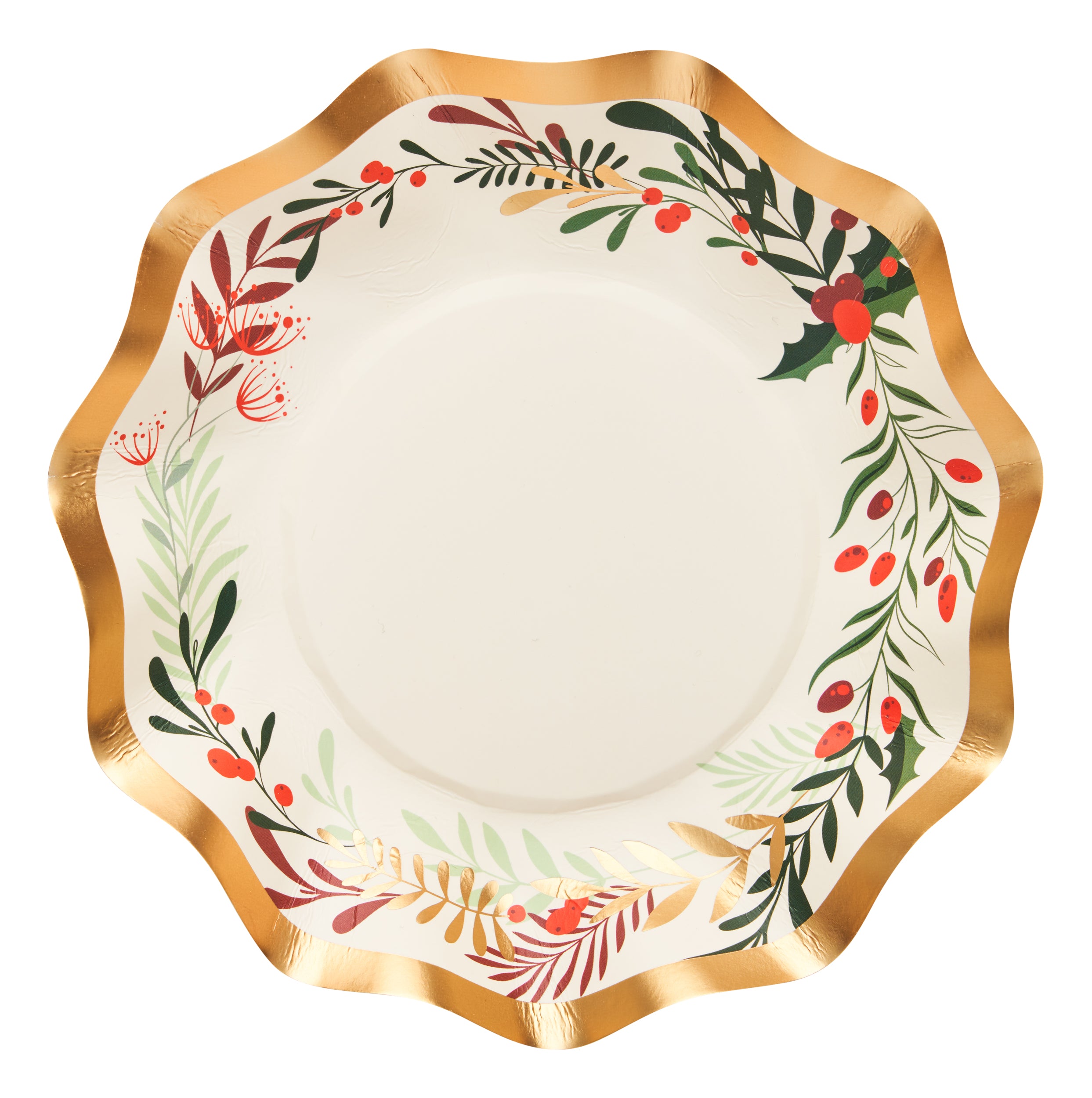 Eco-Friendly Christmas Forest Wavy Paper Appetizer & Dessert Bowls - 8 Pack Set for Holiday Parties, Candy Buffets & Festive Table Decor