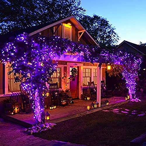 Kemooie 300 LED Purple Halloween String Lights - 99FT Connectable Fairy Lights with 8 Lighting Modes, Waterproof for Outdoor Use - Perfect for Halloween, Christmas, Wedding, Party & Garden Decorations (Purple)