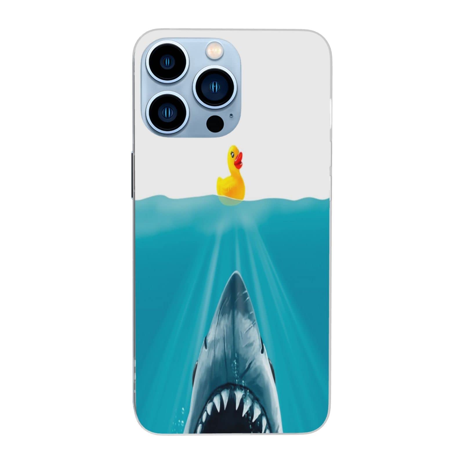 Funny Shark Ducky Soft TPU Phone Case Compatible with iPhone 13 Pro Max - Protective Cover with Cute Duck Design for Everyday Use, Work & School Accessories