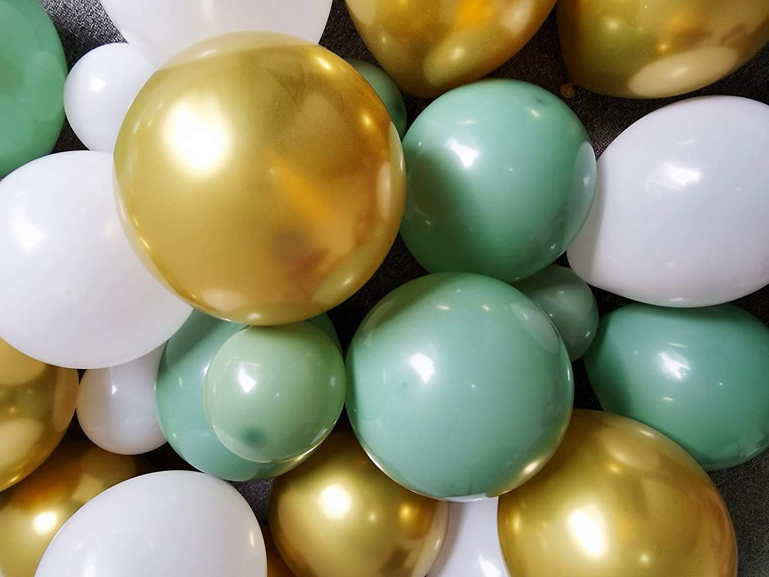 152-Piece Sage Green Balloon Garland Kit with White, Peach, Gold & Retro Olive Green Balloons - Wedding, Baby Shower, Bridal Shower & Birthday Party Decorations - Perfect for Indoor and Outdoor Celebrations