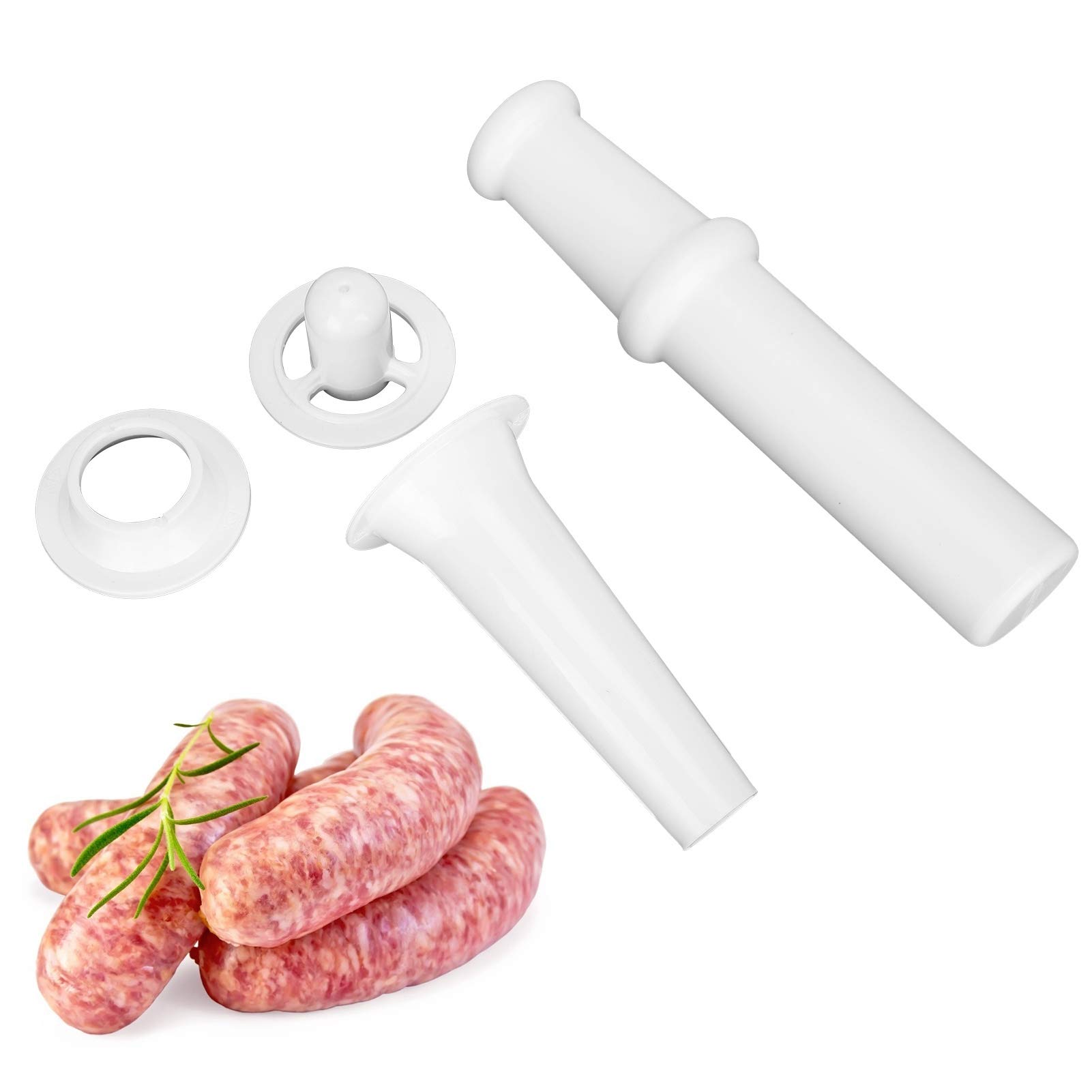 Universal Sausage Stuffer & Food Pusher Attachment for 5# Meat Grinders - Perfect for Making Homemade Sausages, Burgers & Ground Meat in Kitchens