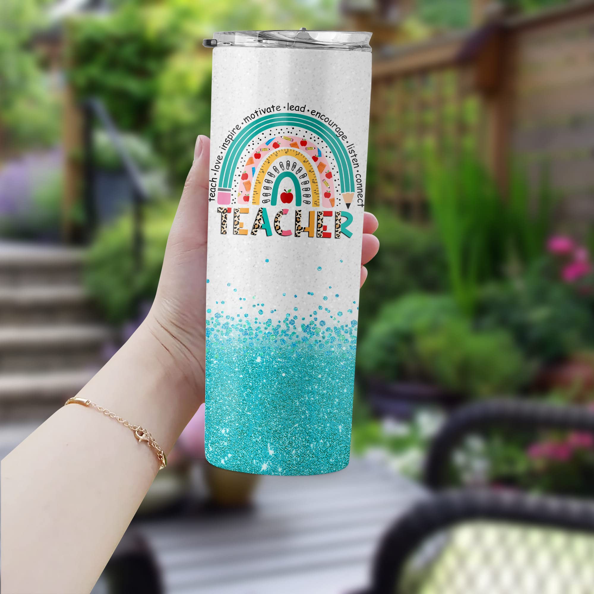 20oz Skinny Stainless Steel Tumbler - Perfect Teacher Gift for Women, Birthday & Retirement - Ideal for School & Daycare Use