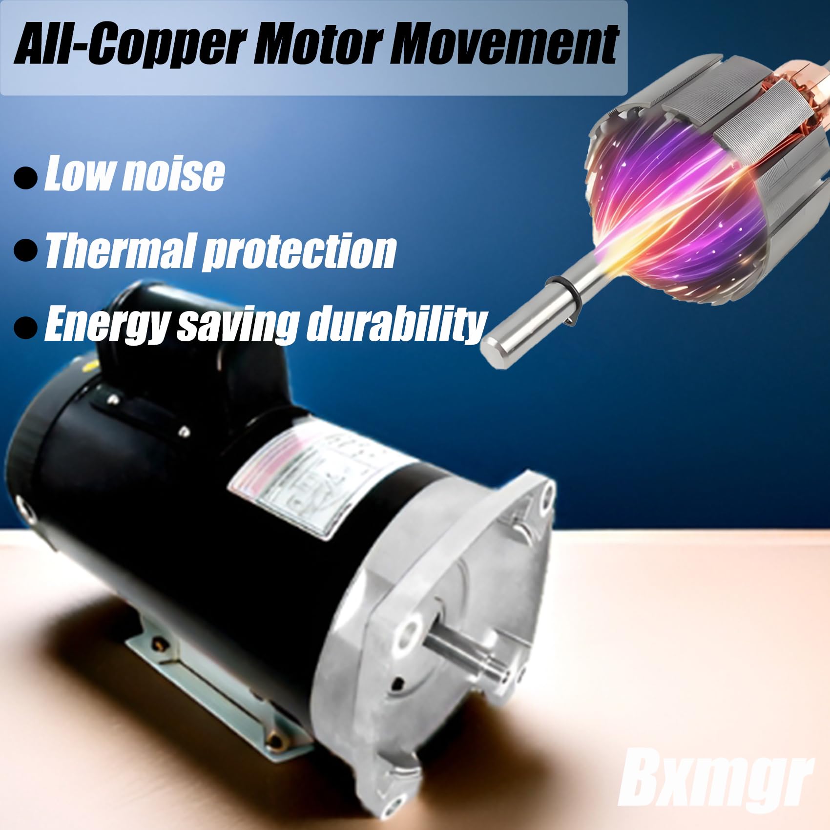 B2854 1.5 HP Pool Pump Motor - Compatible with Century/Smith Pumps | Square Flange, 3450 RPM, 230/115V, 8.0/16.0A, 56Y Frame, PSC, ODP Housing, 1.1 SF | 3-Year Warranty | Ideal for Inground & Above Ground Pool Maintenance
