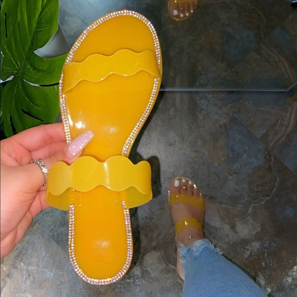 April Jelly Sandals for Women - Amber Transparent Beach Shoes | Comfortable & Stylish Summer Sandals for Pool, Beach, and Outdoor Activities