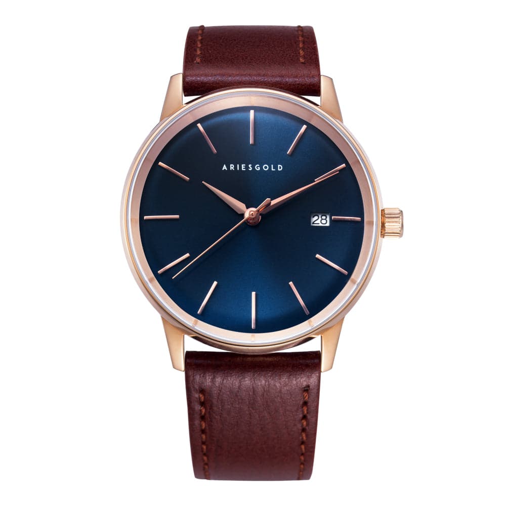 ARIES GOLD LA ORO G 9026 RG BU Men's Luxury Watch - Elegant Gold-Tone Timepiece for Business & Formal Occasions