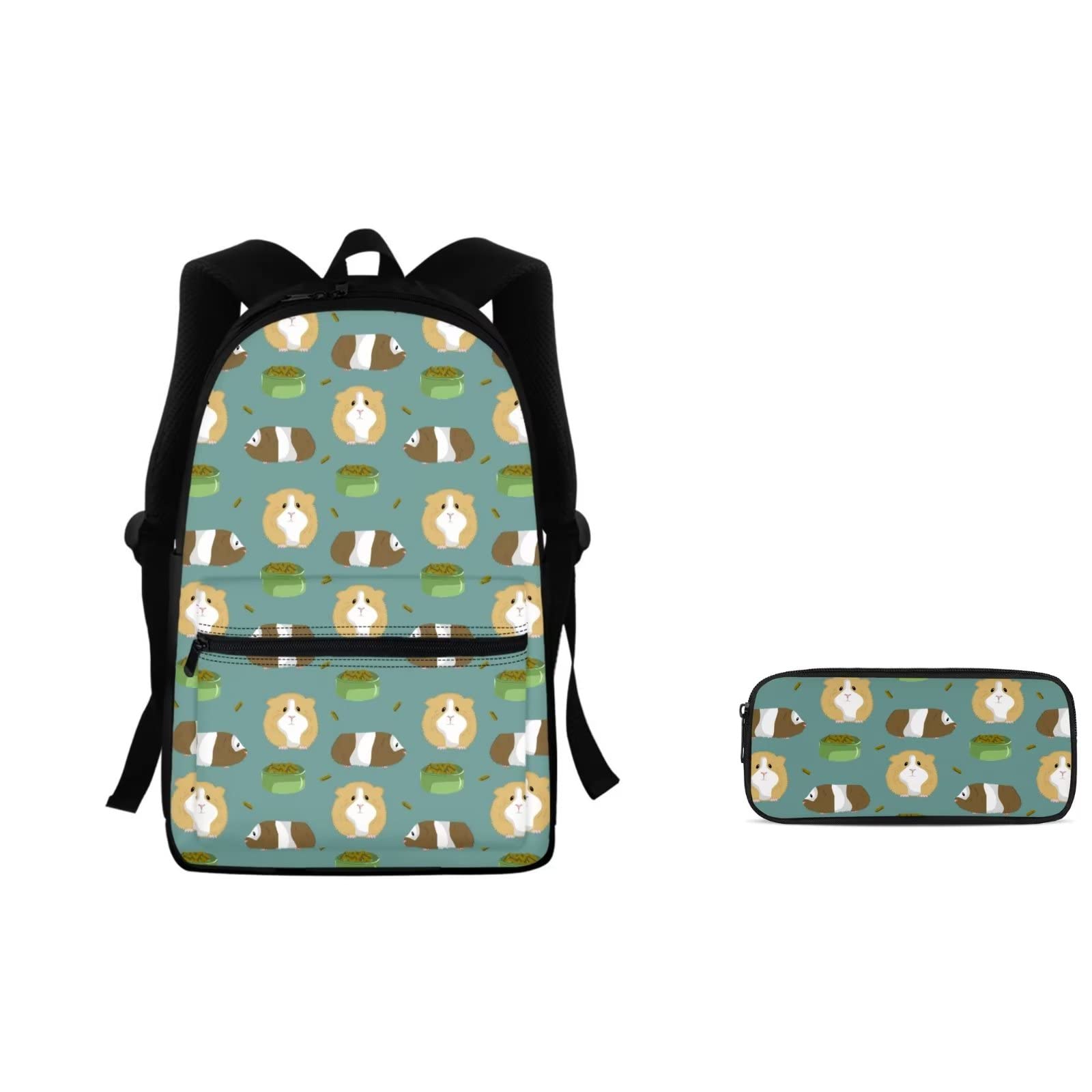 Freewander 15-Inch Multifunctional Backpack - School Bag, Laptop Bag & Pencil Case with Small Zipper Compartment | Large Capacity Cute Cartoon Hamster Print Backpack for Students, Teens & Kids | Perfect for School, Travel & Daily Use